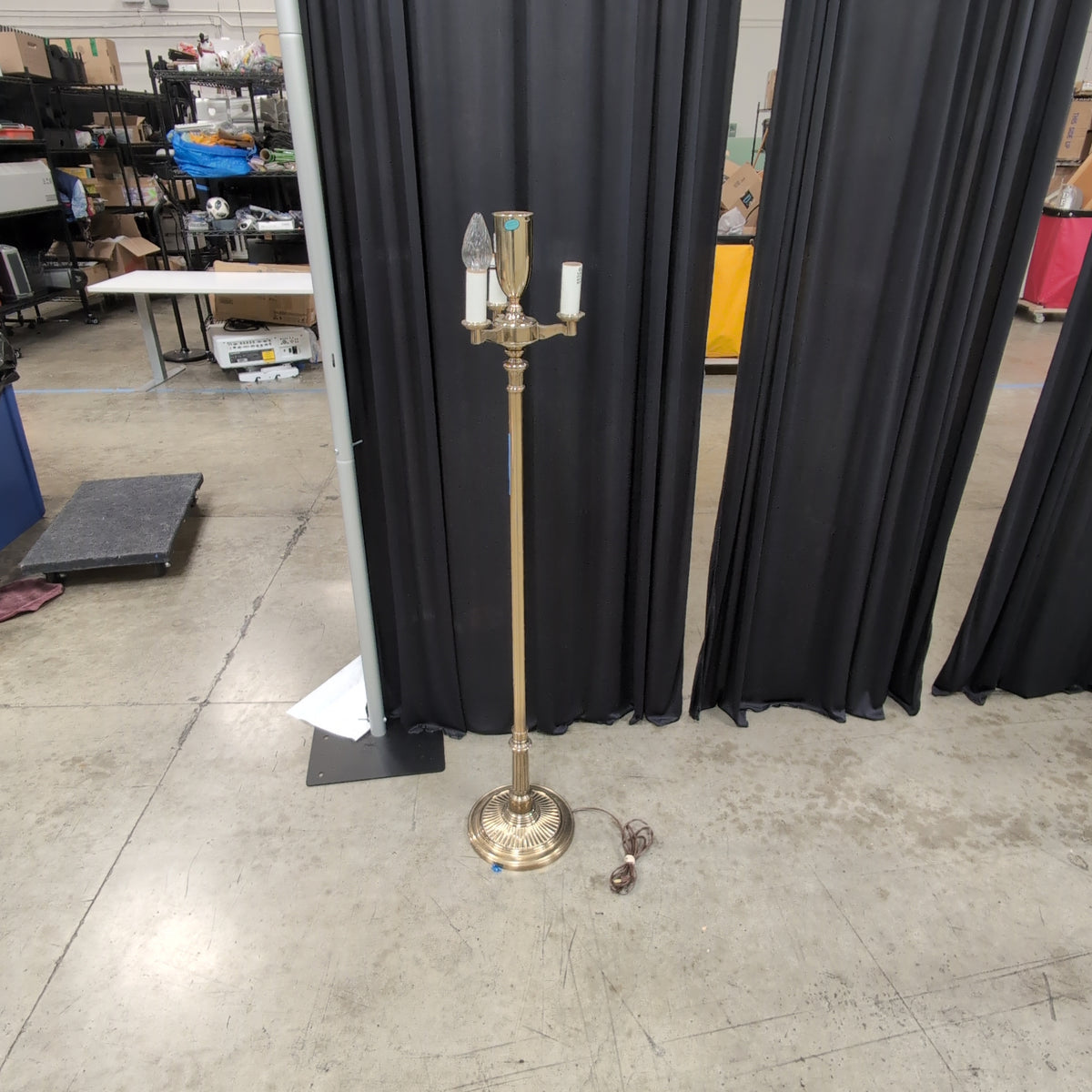 Ornate Brass Candelabra Style Floor Lamp