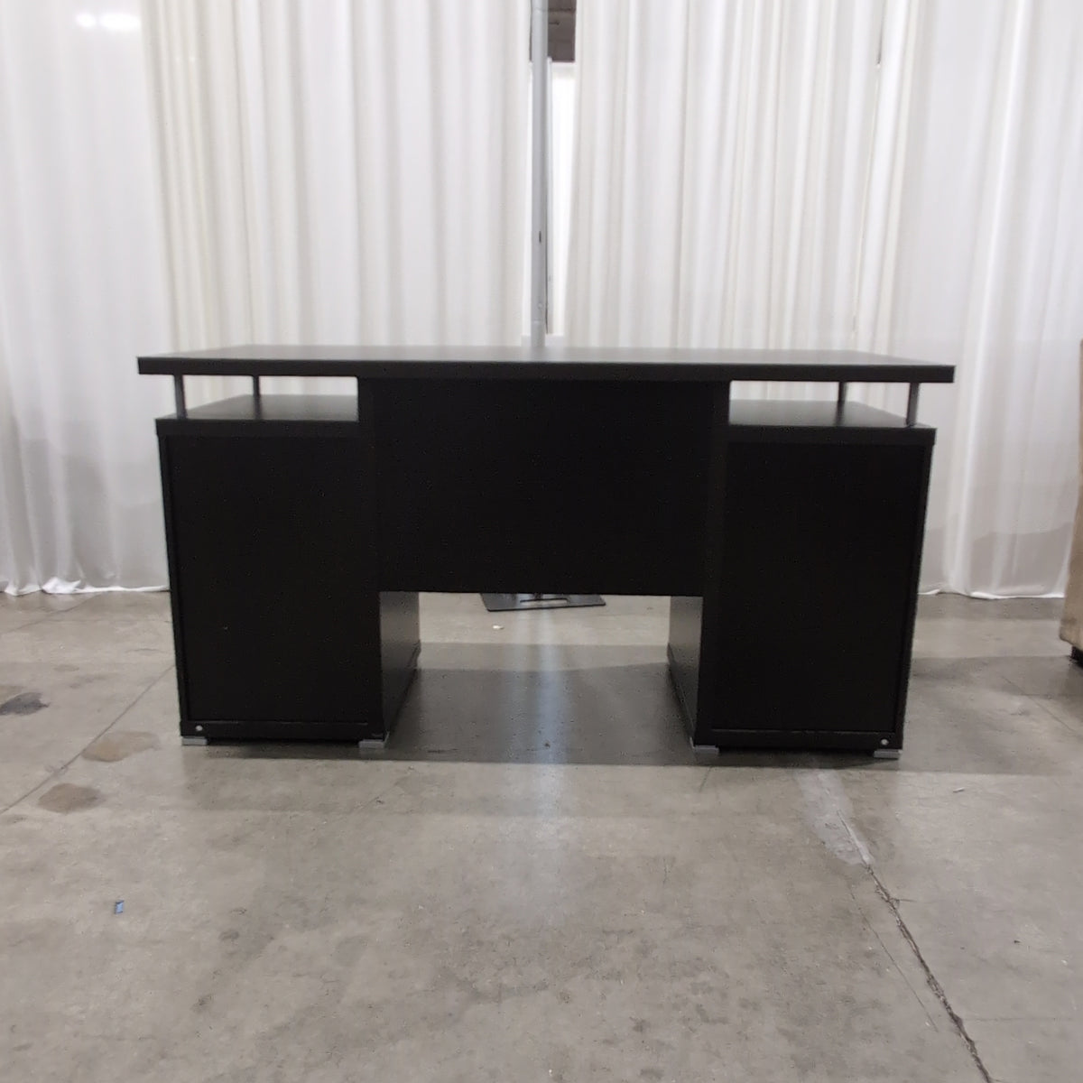 Dark Brown Laminate Office Desk with Storage