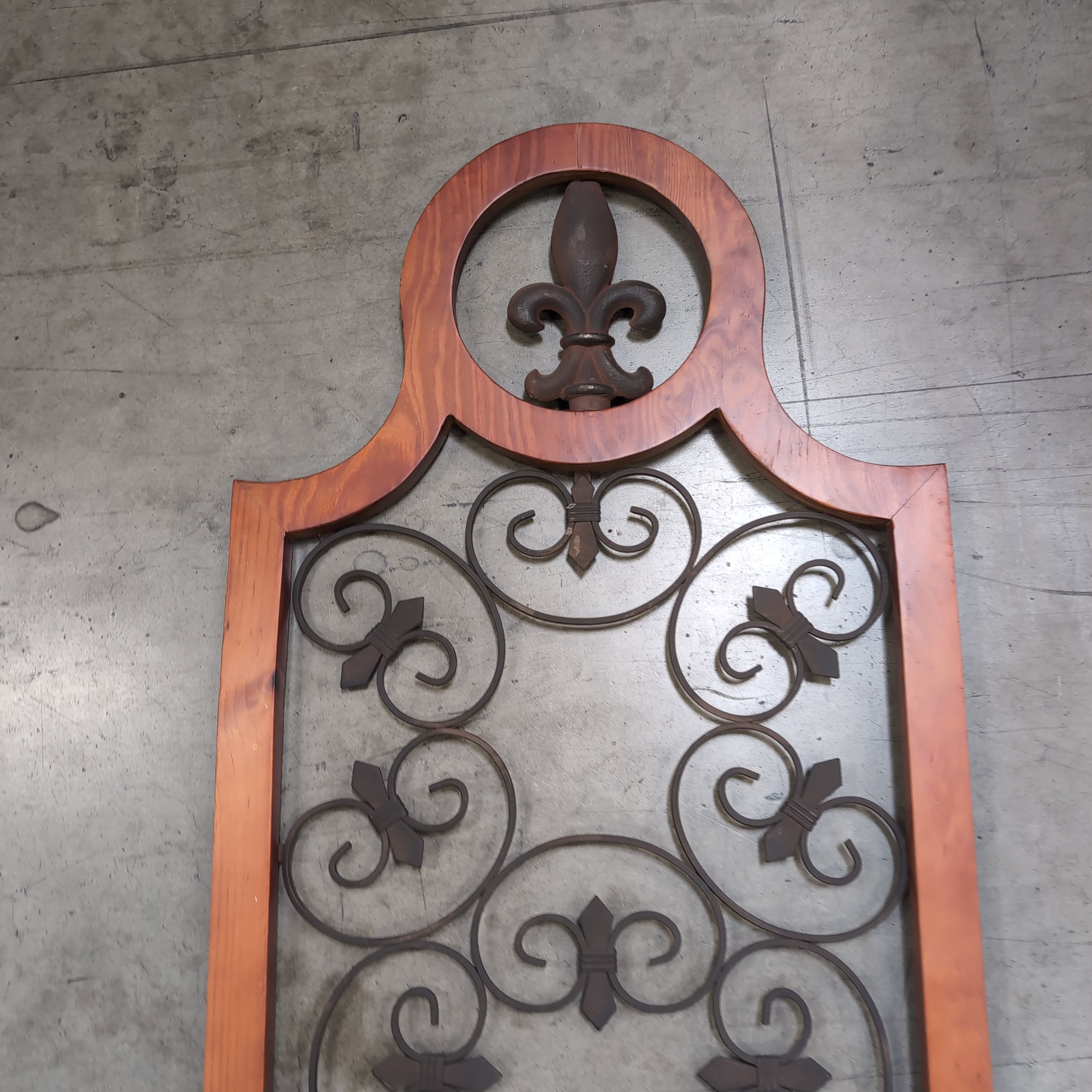 Tuscan Style Wood and Iron Wall Panel