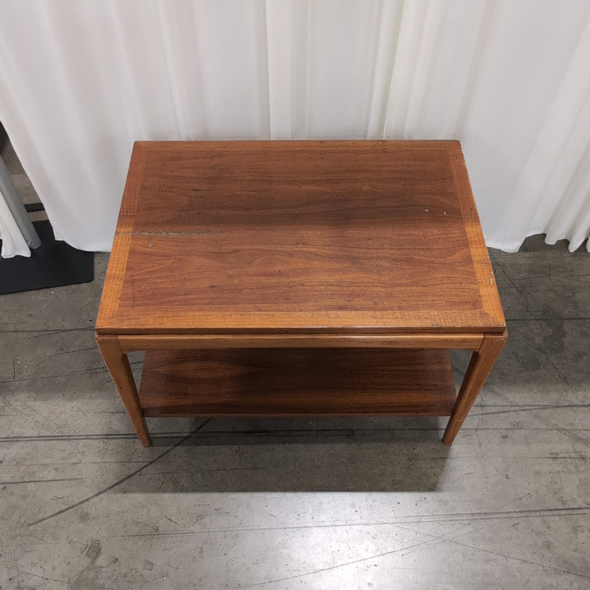 Brown Wood Two-Tier End Table