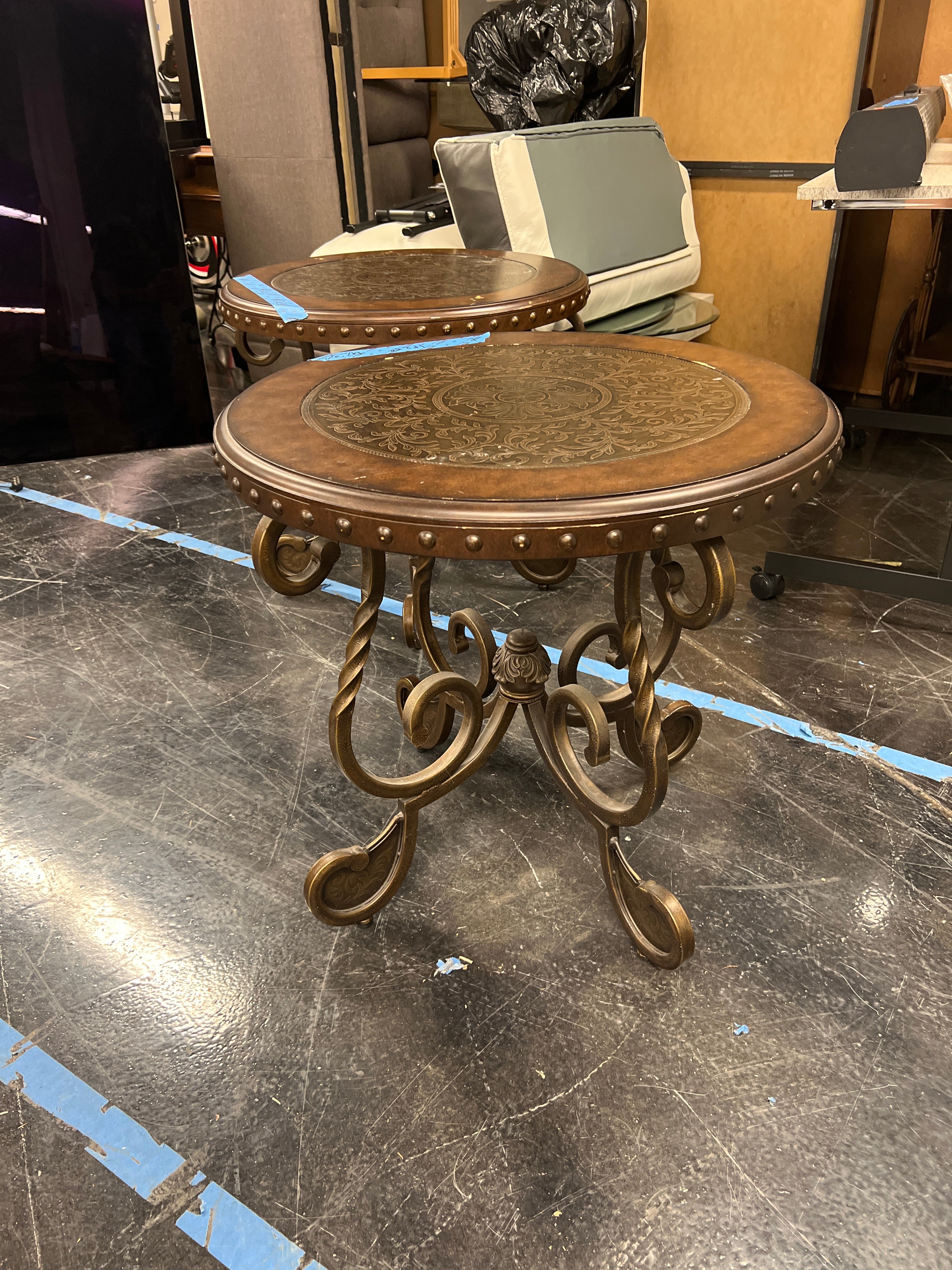 Ornate Metal and Wood Accent Table