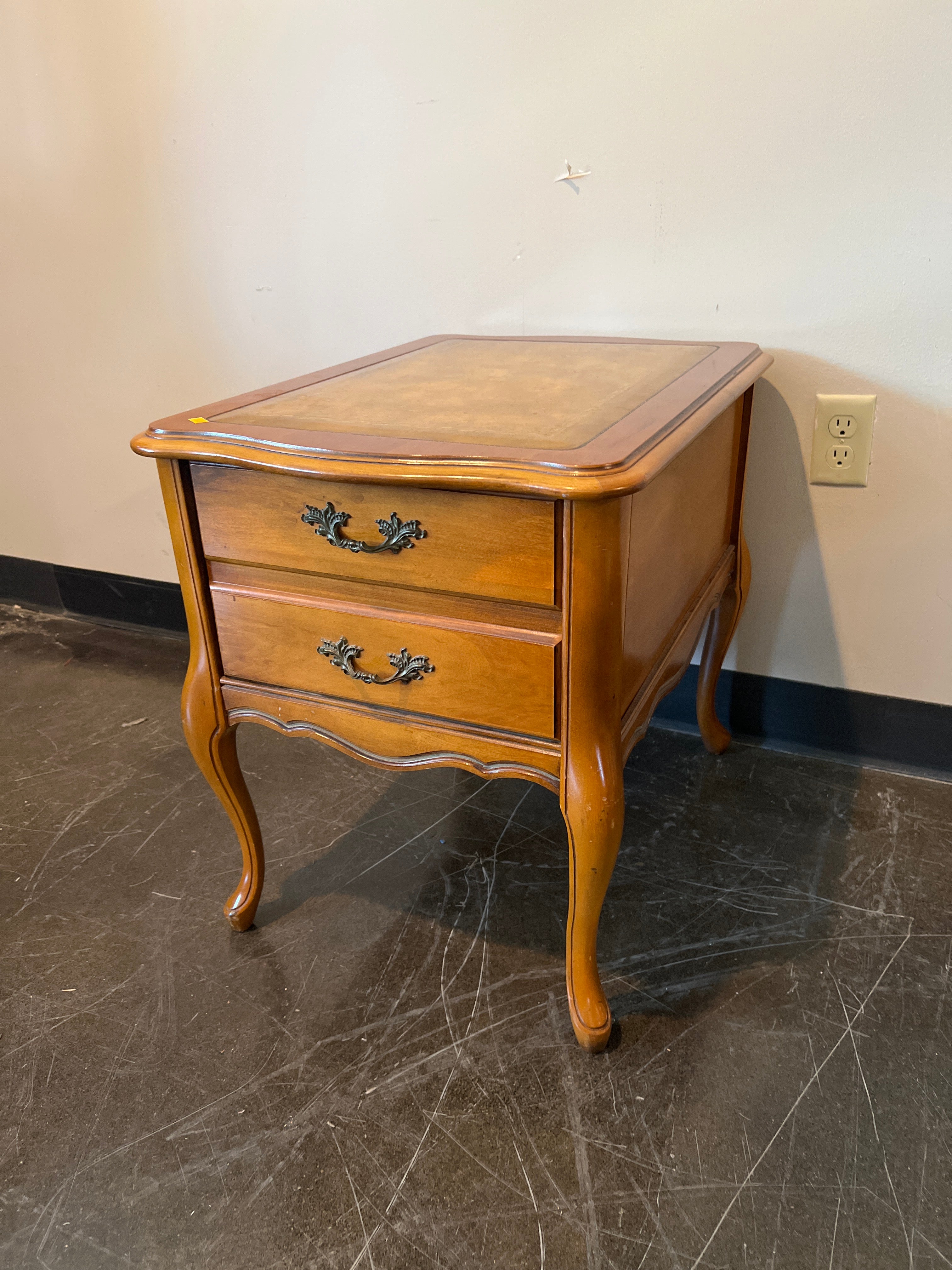 French Provincial Two-Drawer Side Table