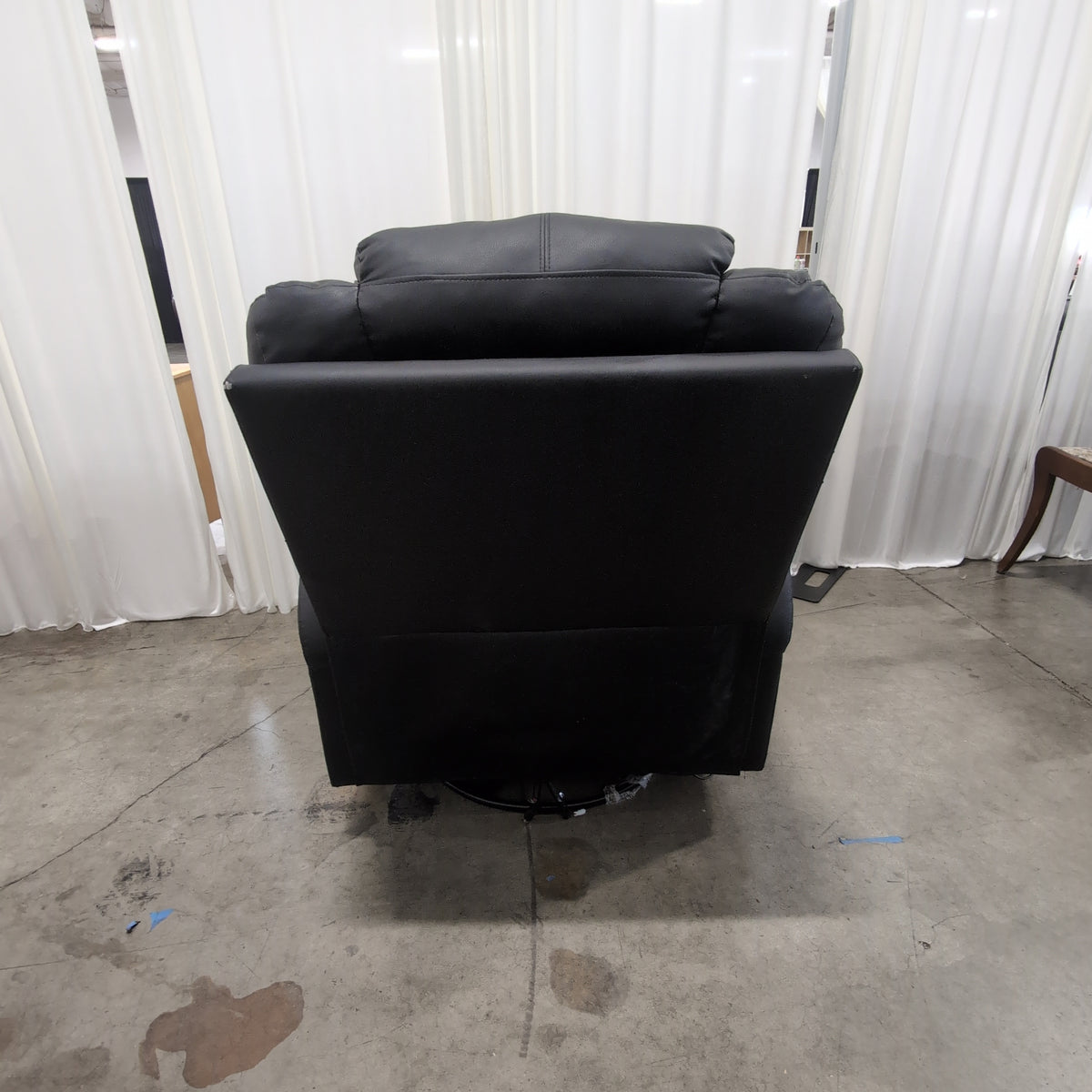 Padded Black Faux Leather Recliner with Cup Holders