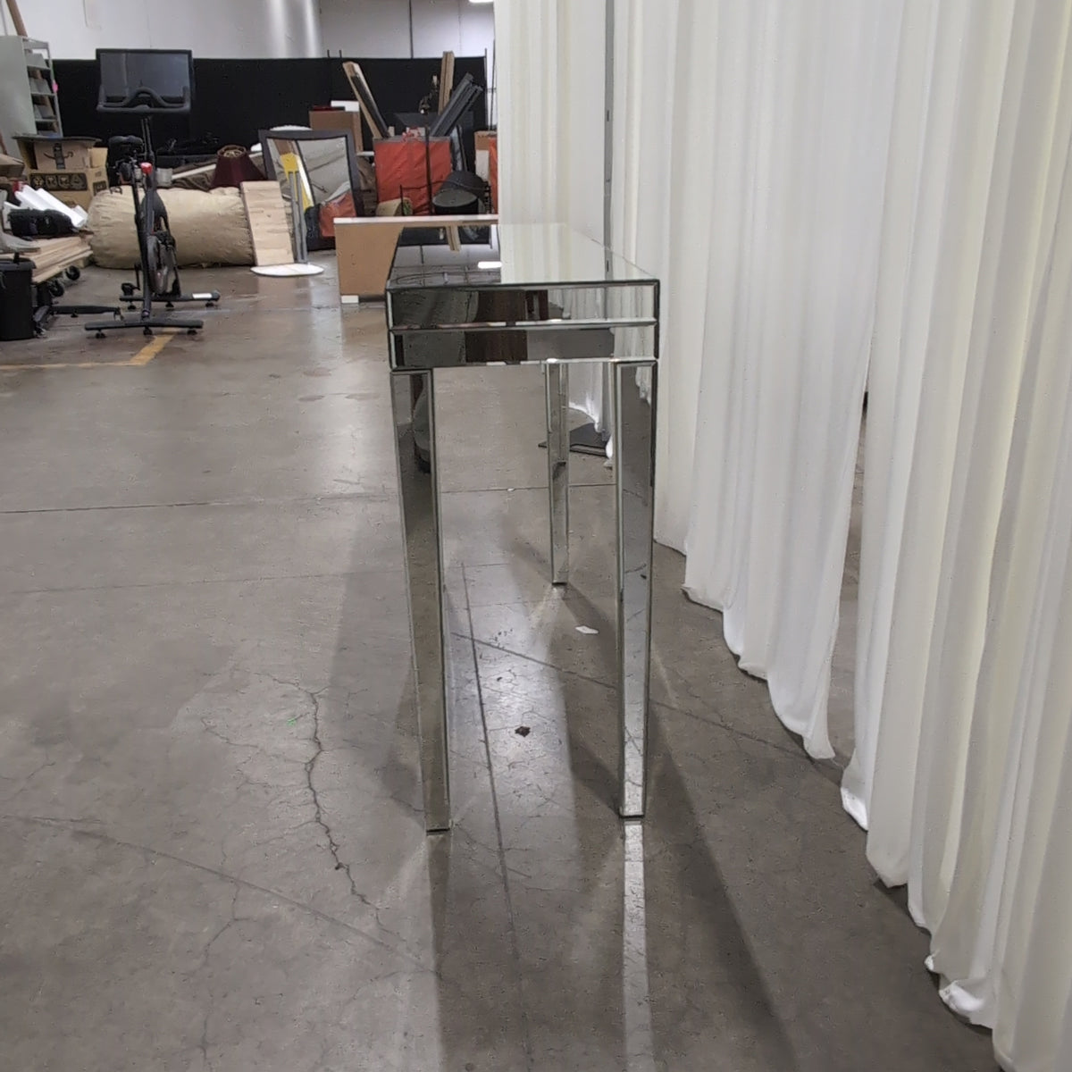 Modern Mirrored Glass Console Table