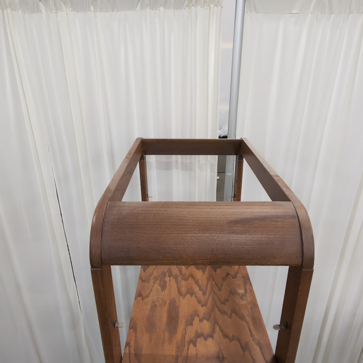 Rounded Top Wood Bookcase with Cabinet Storage