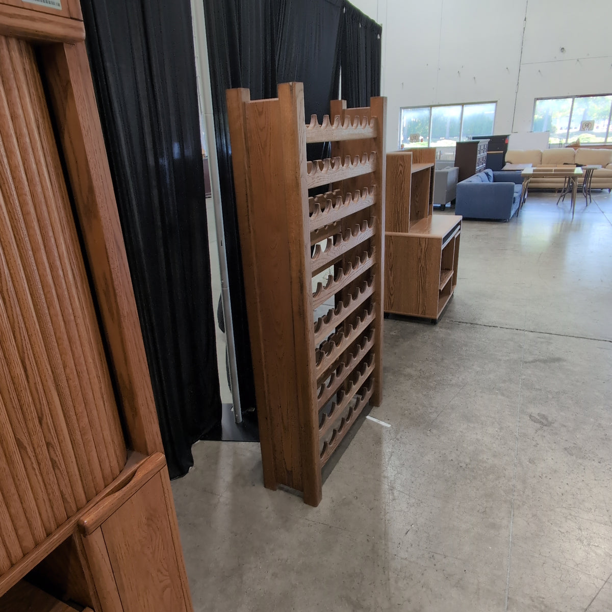 Medium Brown Wood 50-Bottle Wine Rack