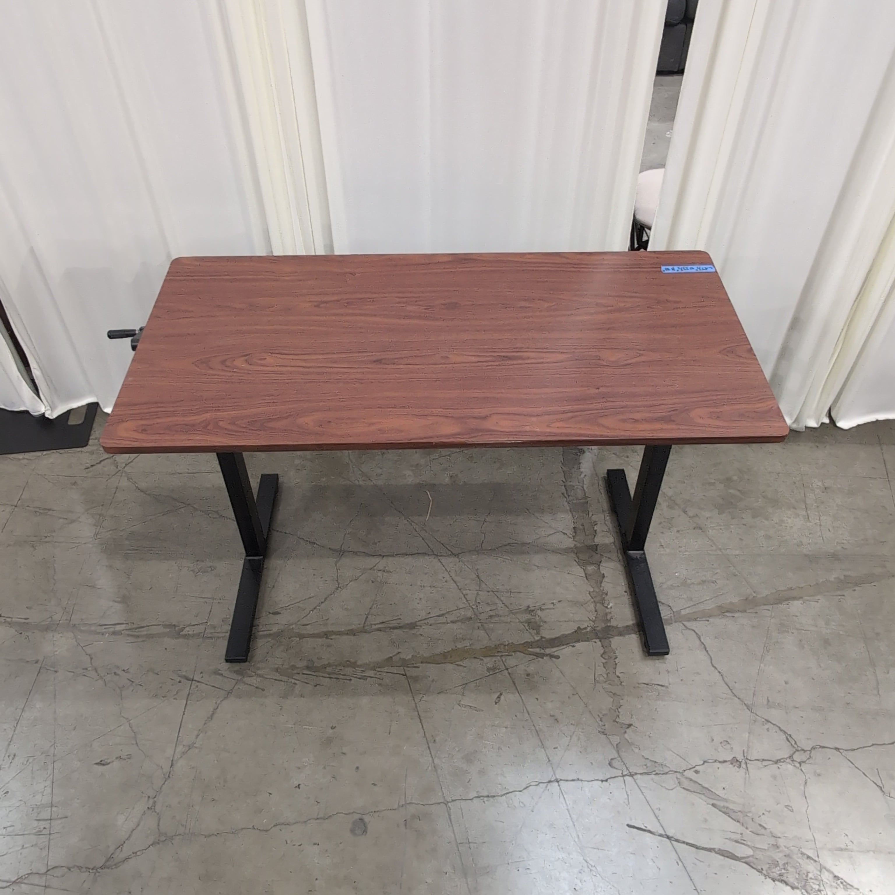 Dark Wood Grain Adjustable Standing Desk