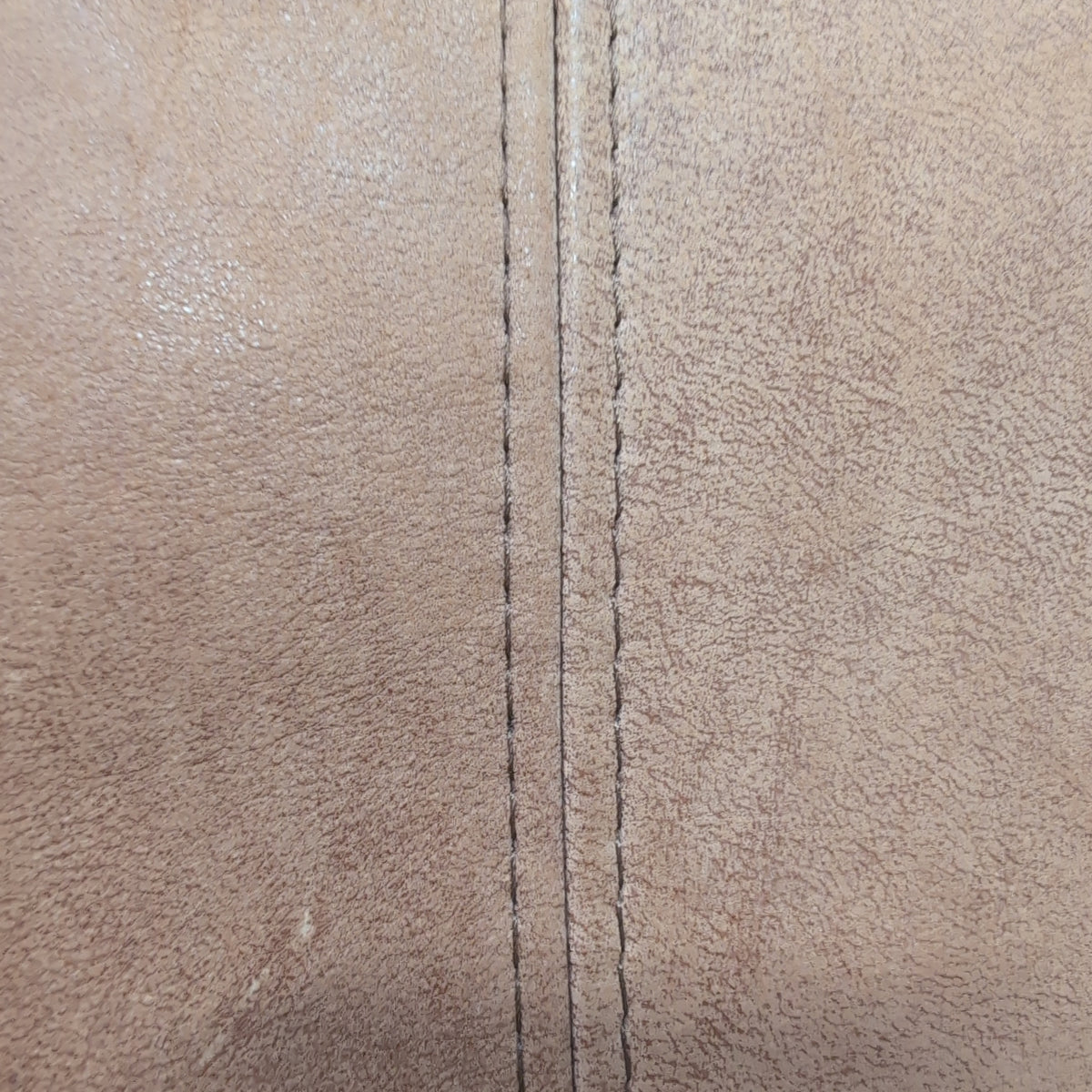 Padded Arm Three-Cushion Brown Couch in Leather