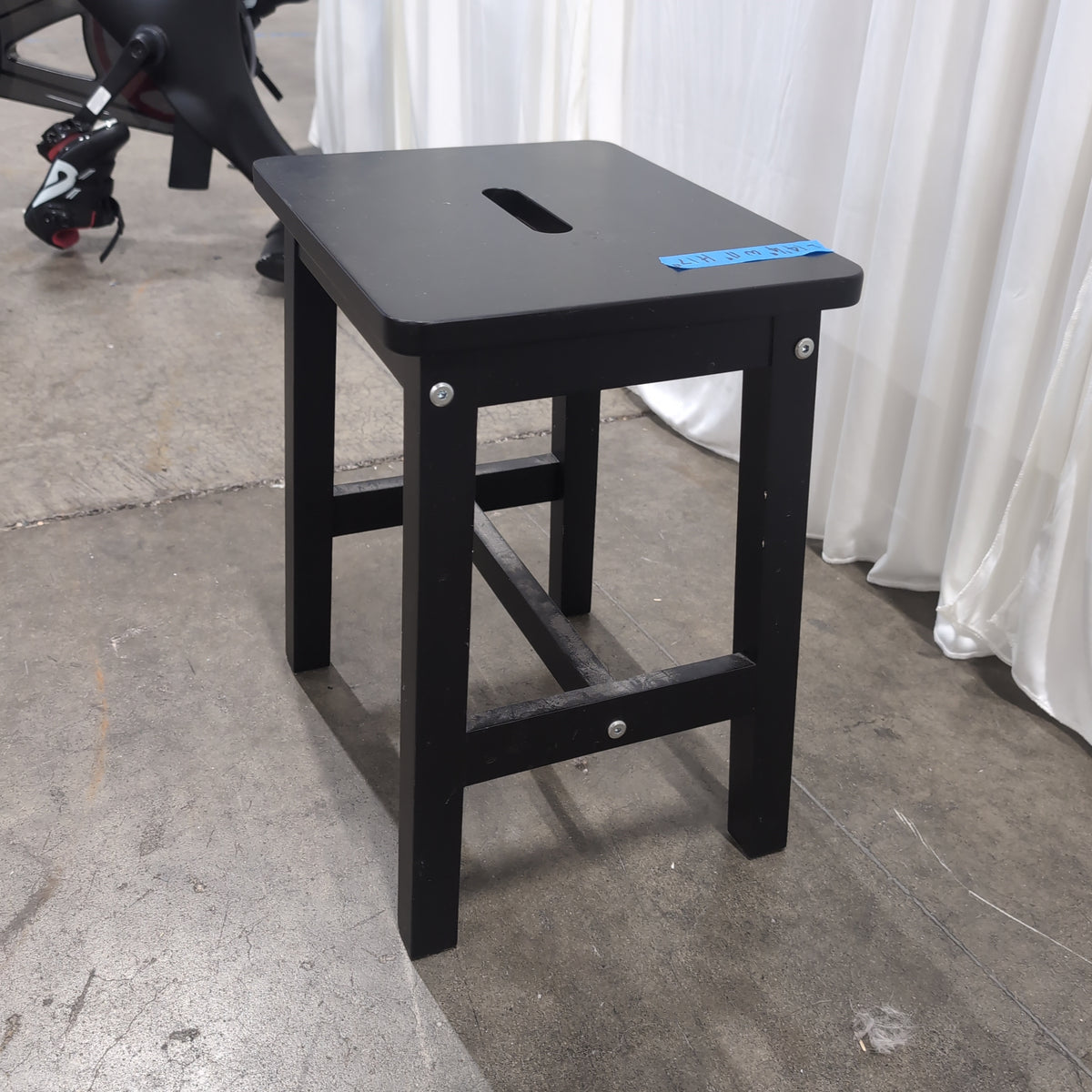 Black Wood Step Stool with Top Handle Slot