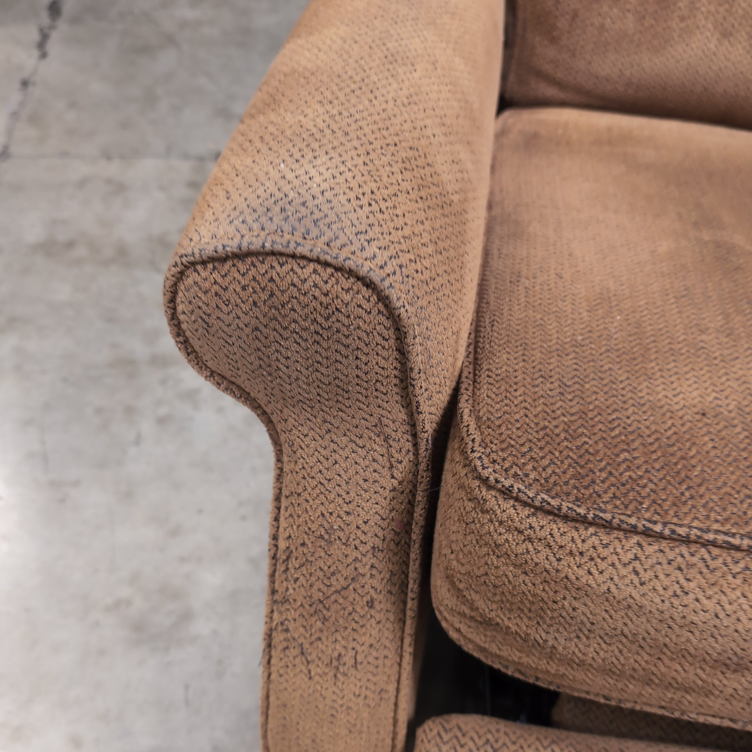 Brown Padded Fabric Recliner