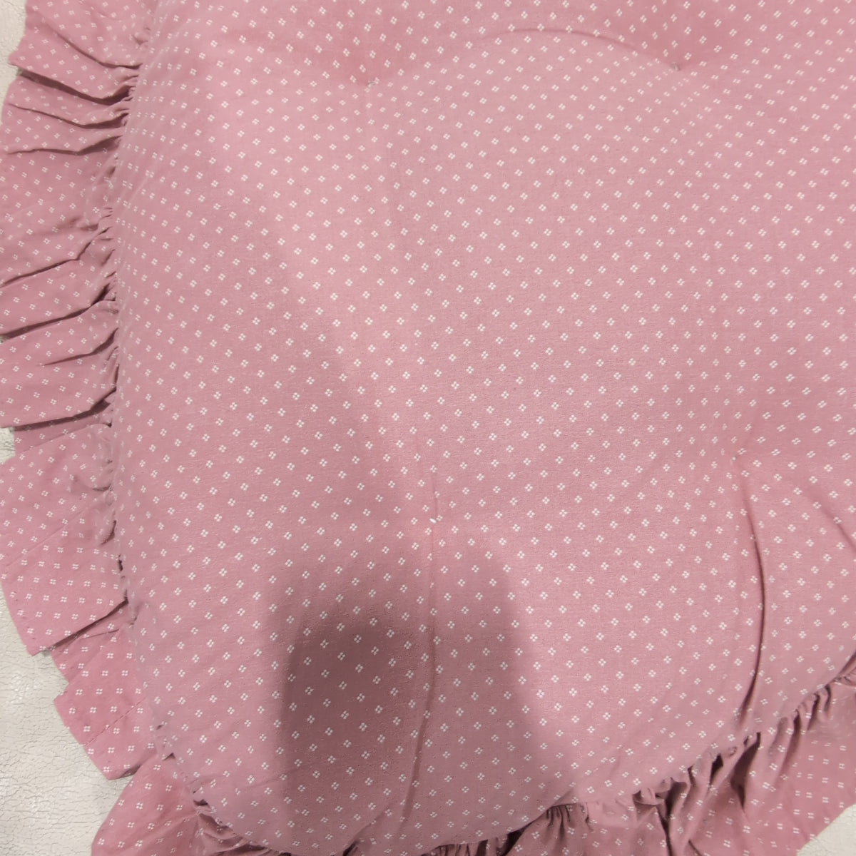 Pink Dotted Round Chair Cushion with Ties