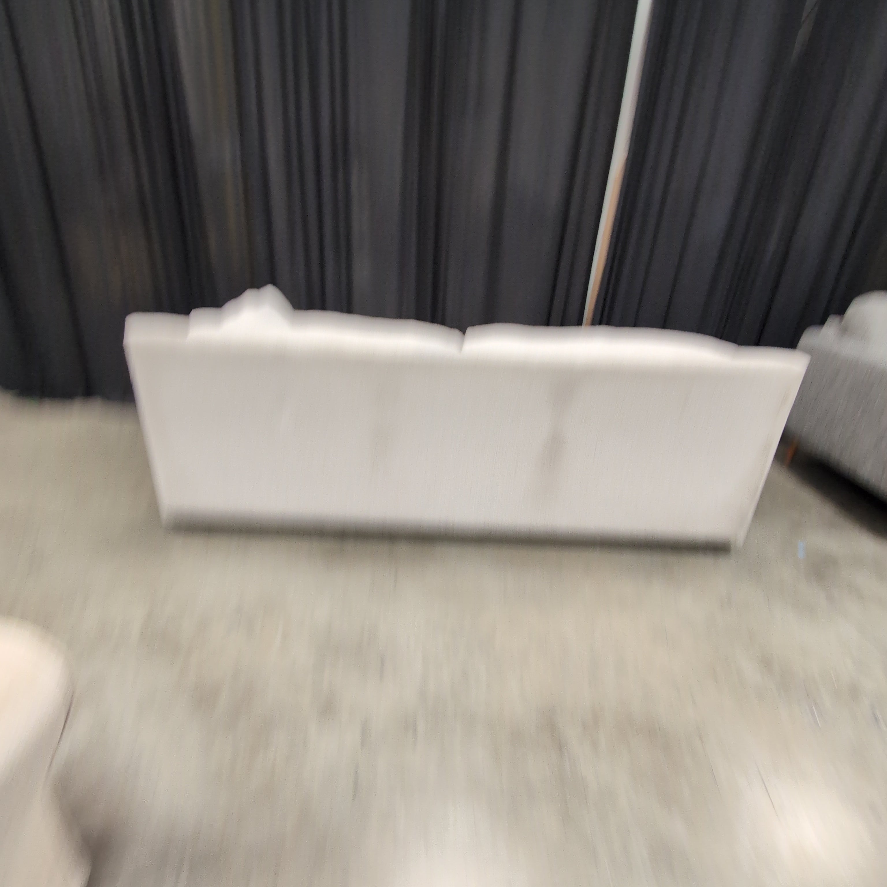 Contemporary Light Beige Track Arm Couch in Fabric