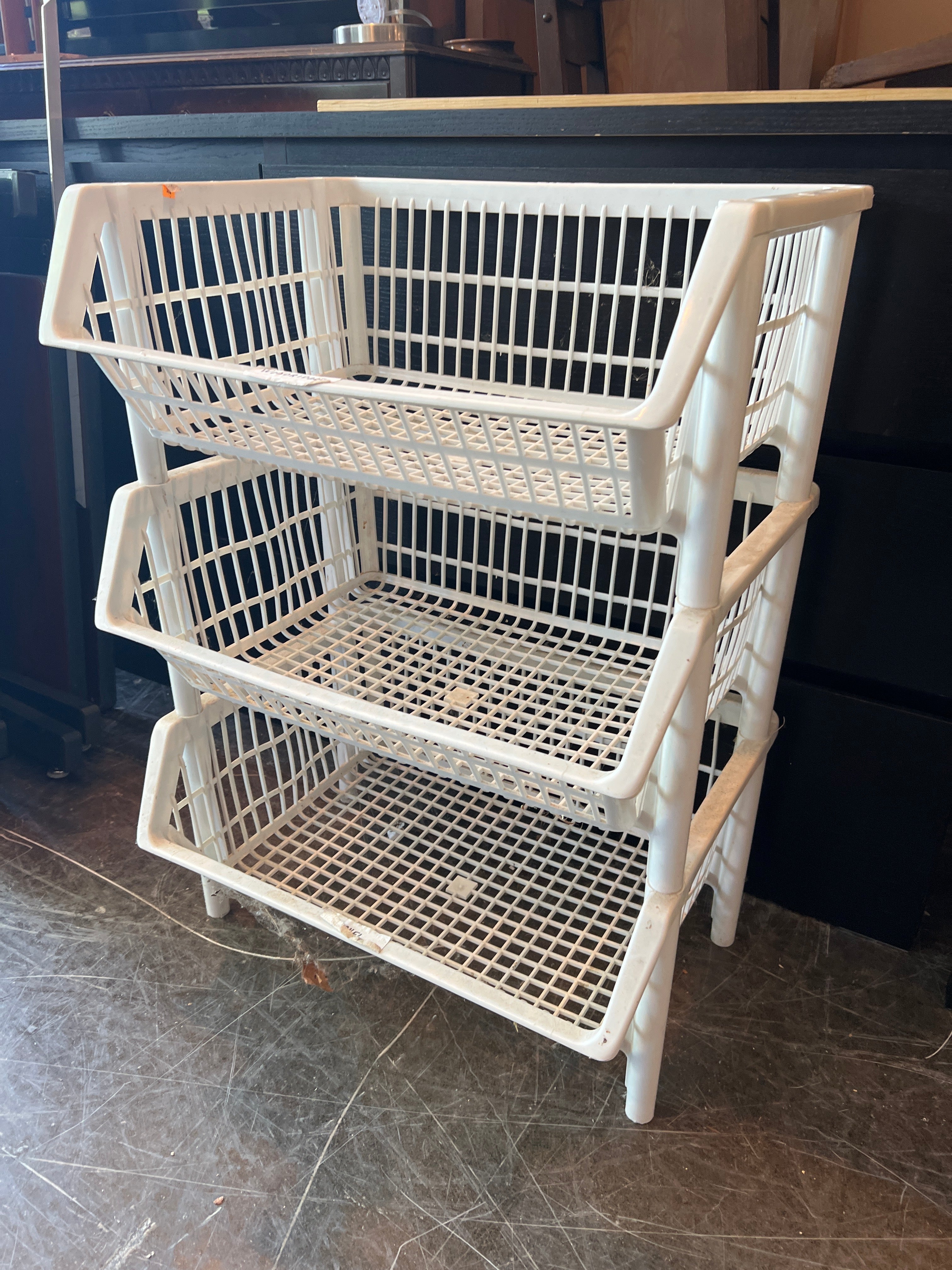 3-Tier Plastic Storage Basket Shelf