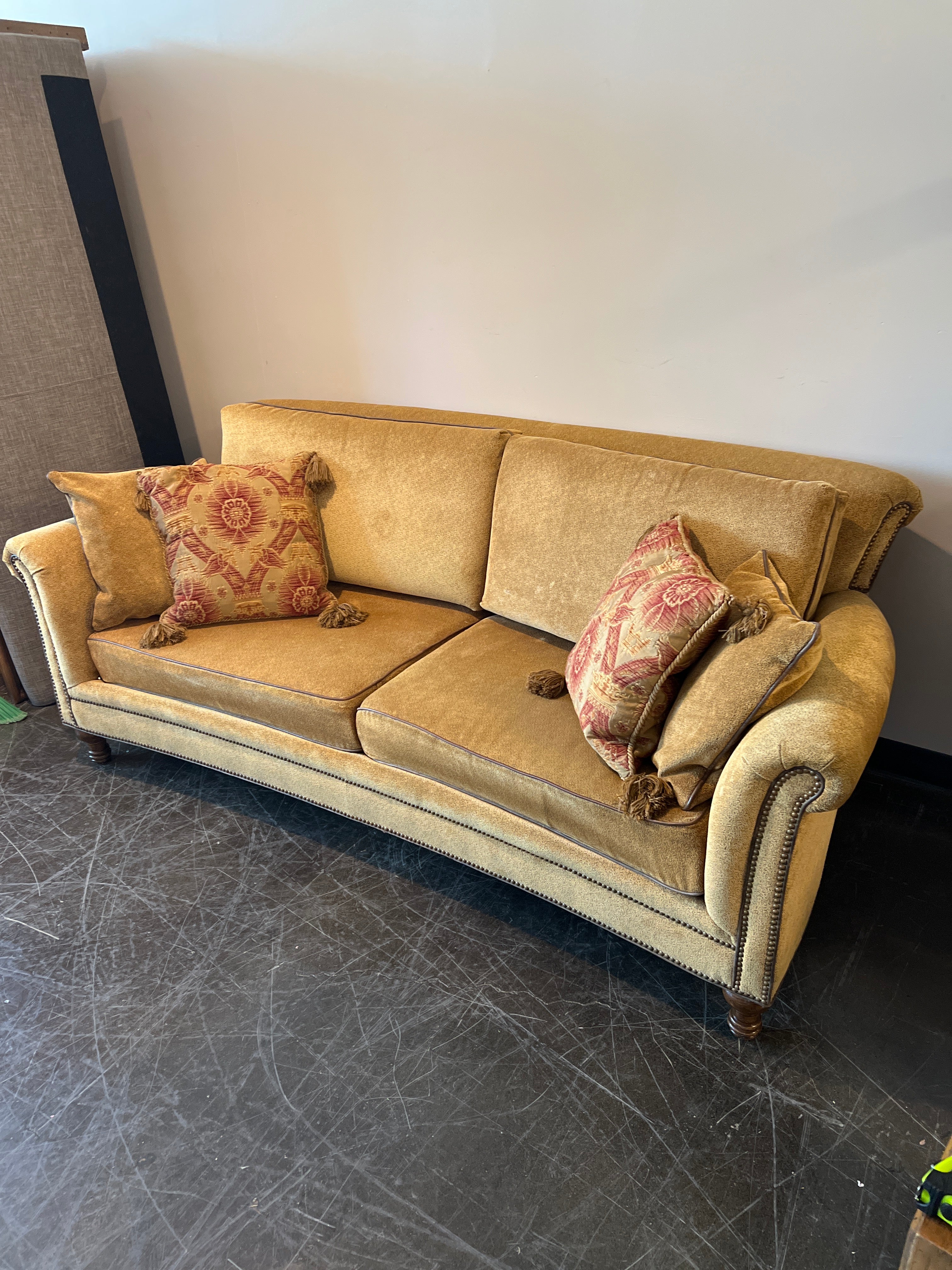 Stanford Furniture Upholstered Sofa with Nailhead Trim