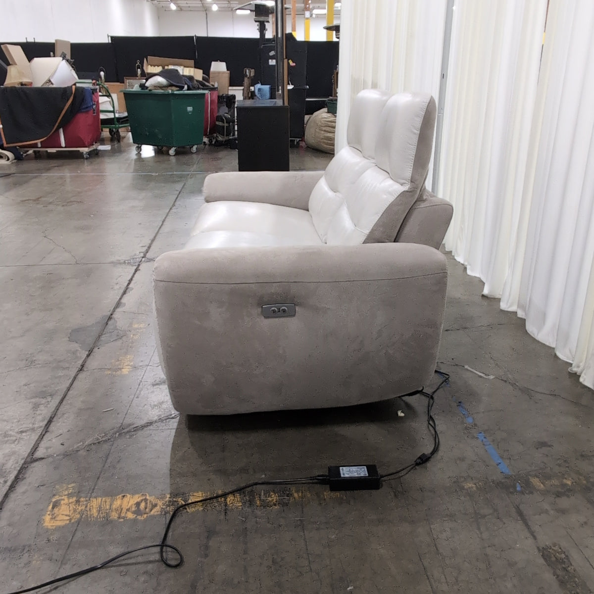 Prime Resource Int Two-Tone Reclining Loveseat with Padded Arms