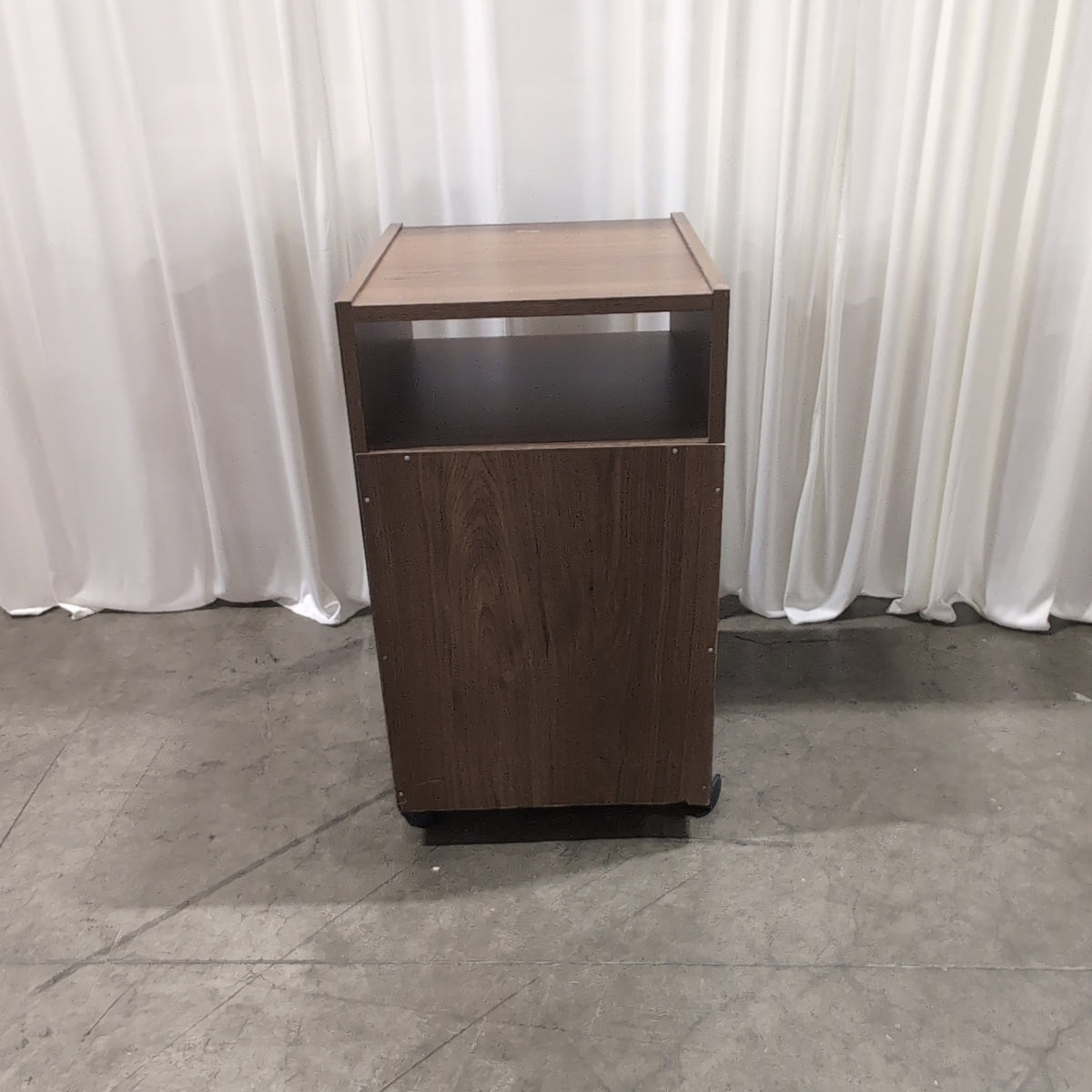Functional Brown Wood Nightstand with Two Drawers
