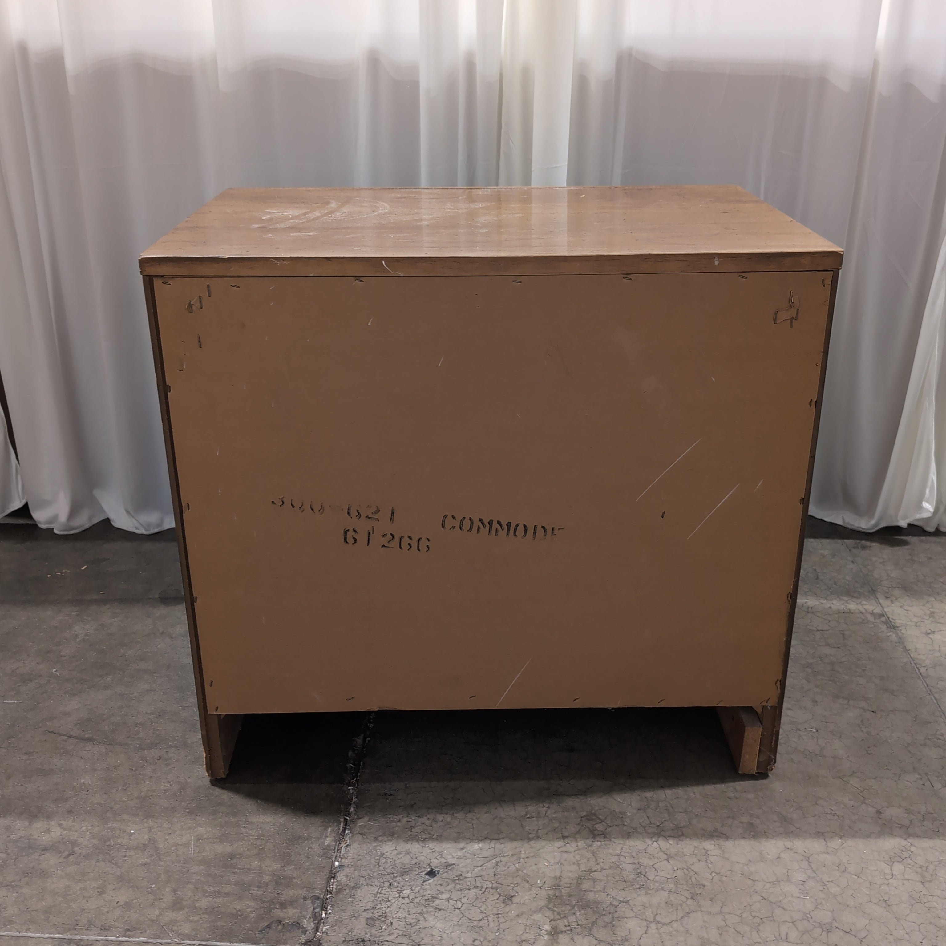 Medium Brown Wood Two-Drawer Nightstand