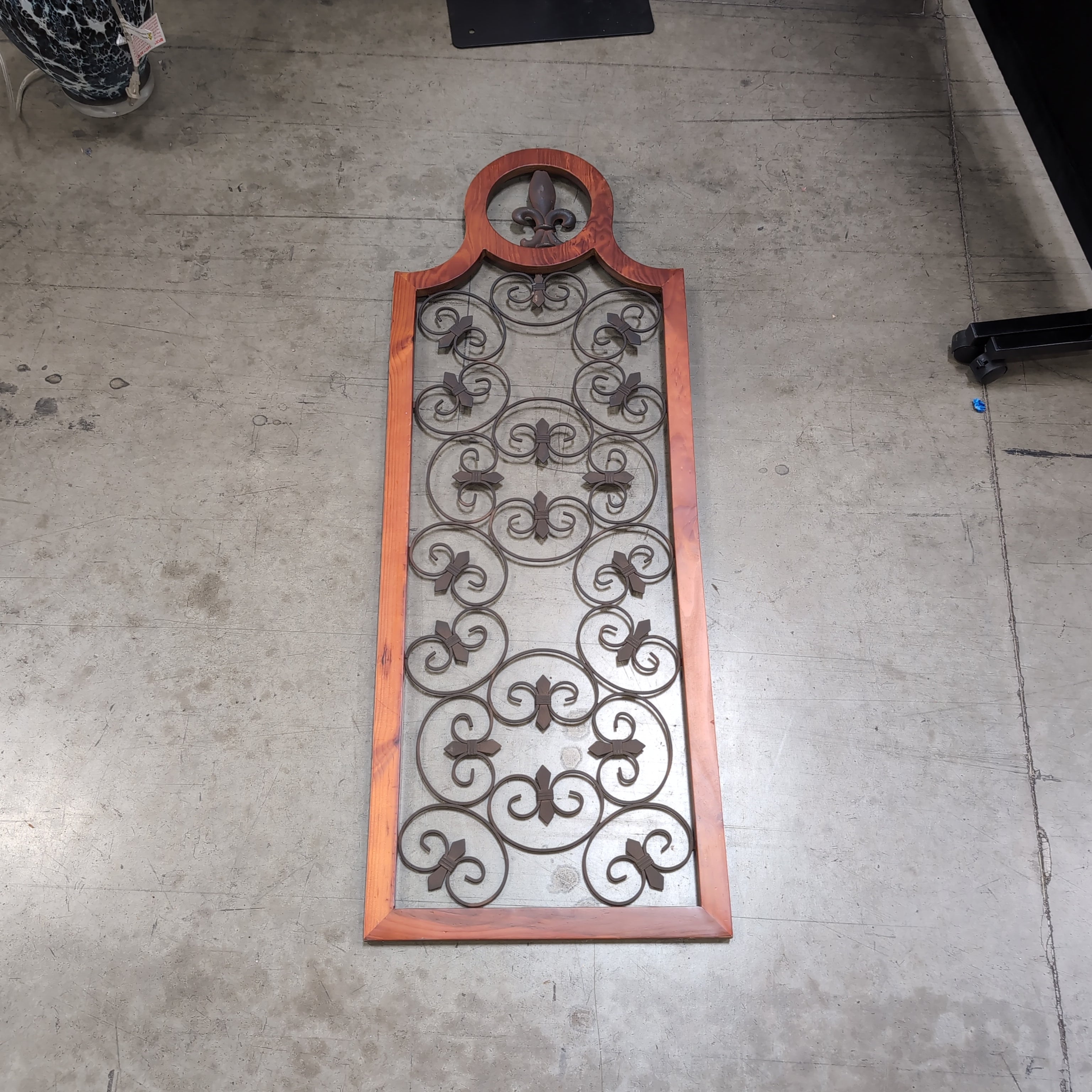 Tuscan Style Wood and Iron Wall Panel