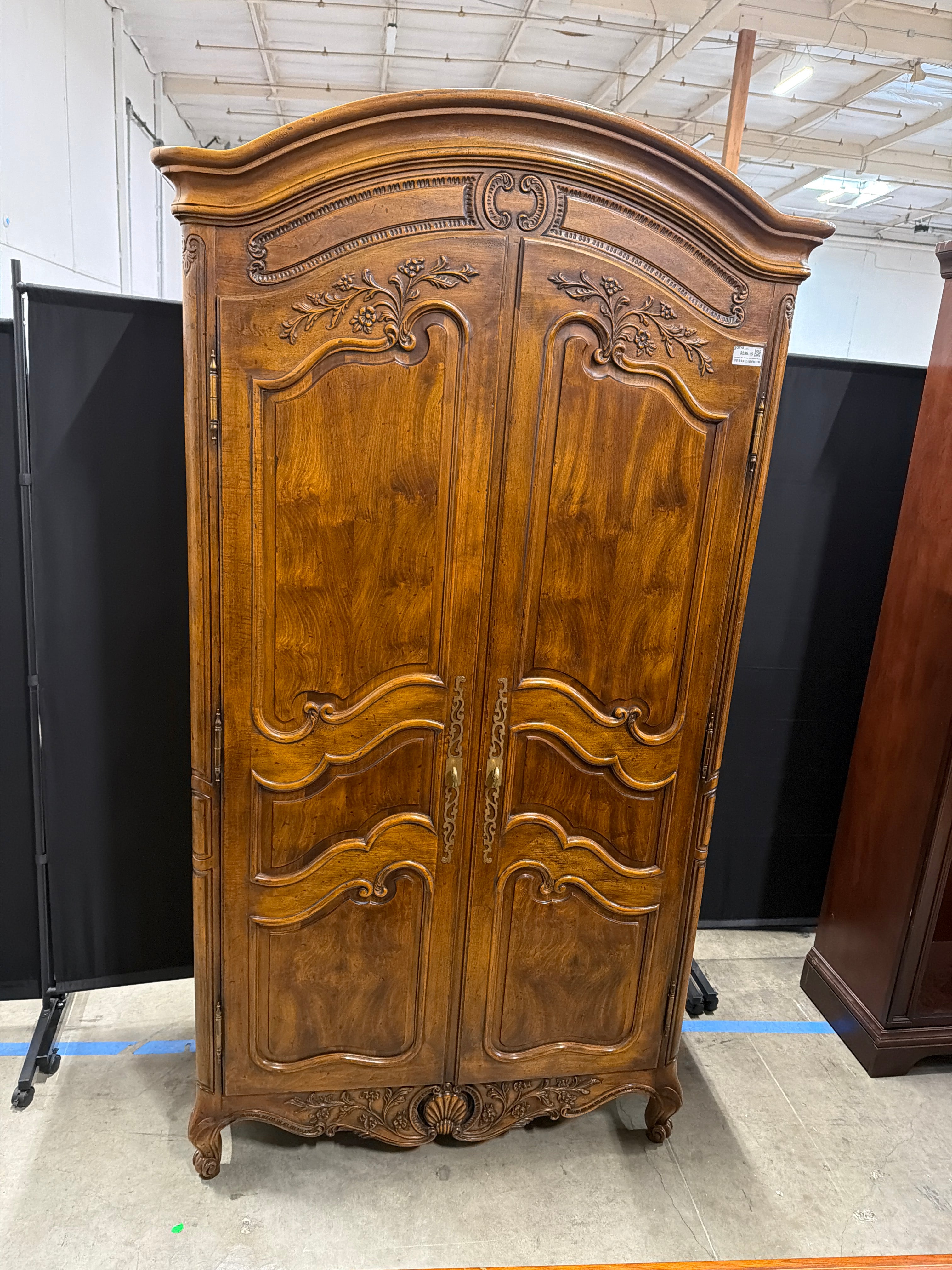 Henredon 2-Door Armoire: Rich Hardwood Wardrobe