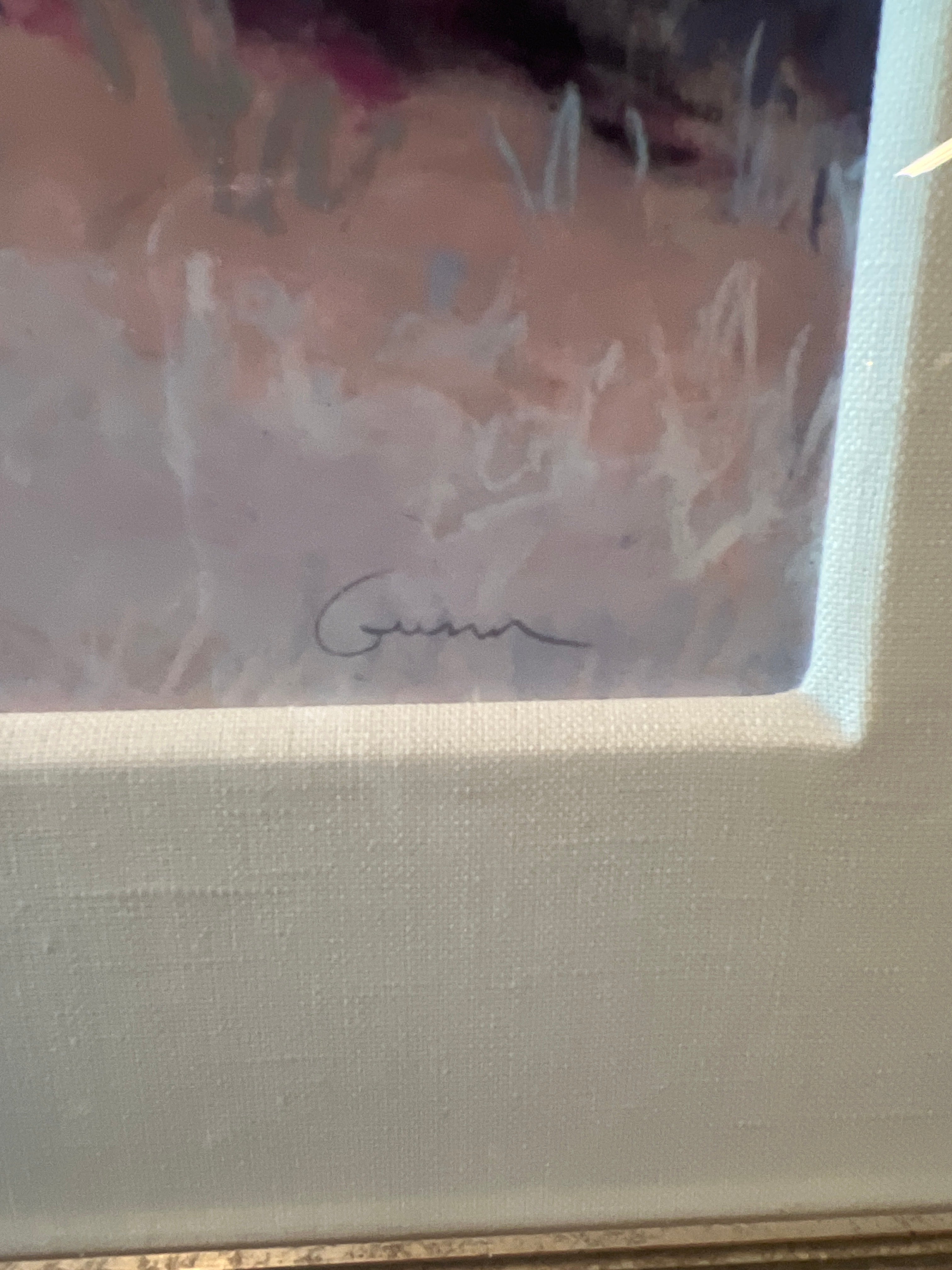 Ellen Gunn Signed Lithograph in Gilded Frame