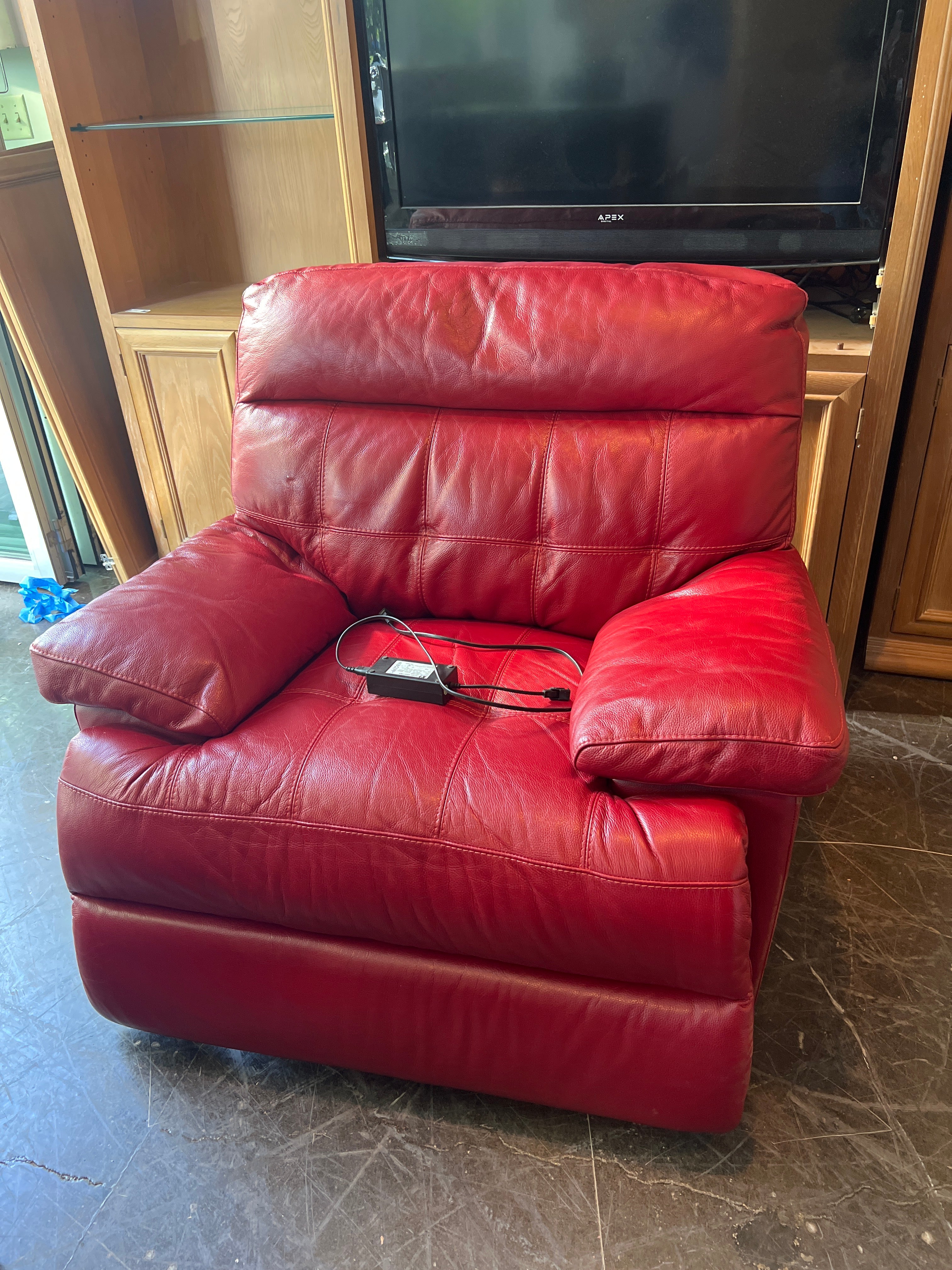 Red Leather Reclining Chair