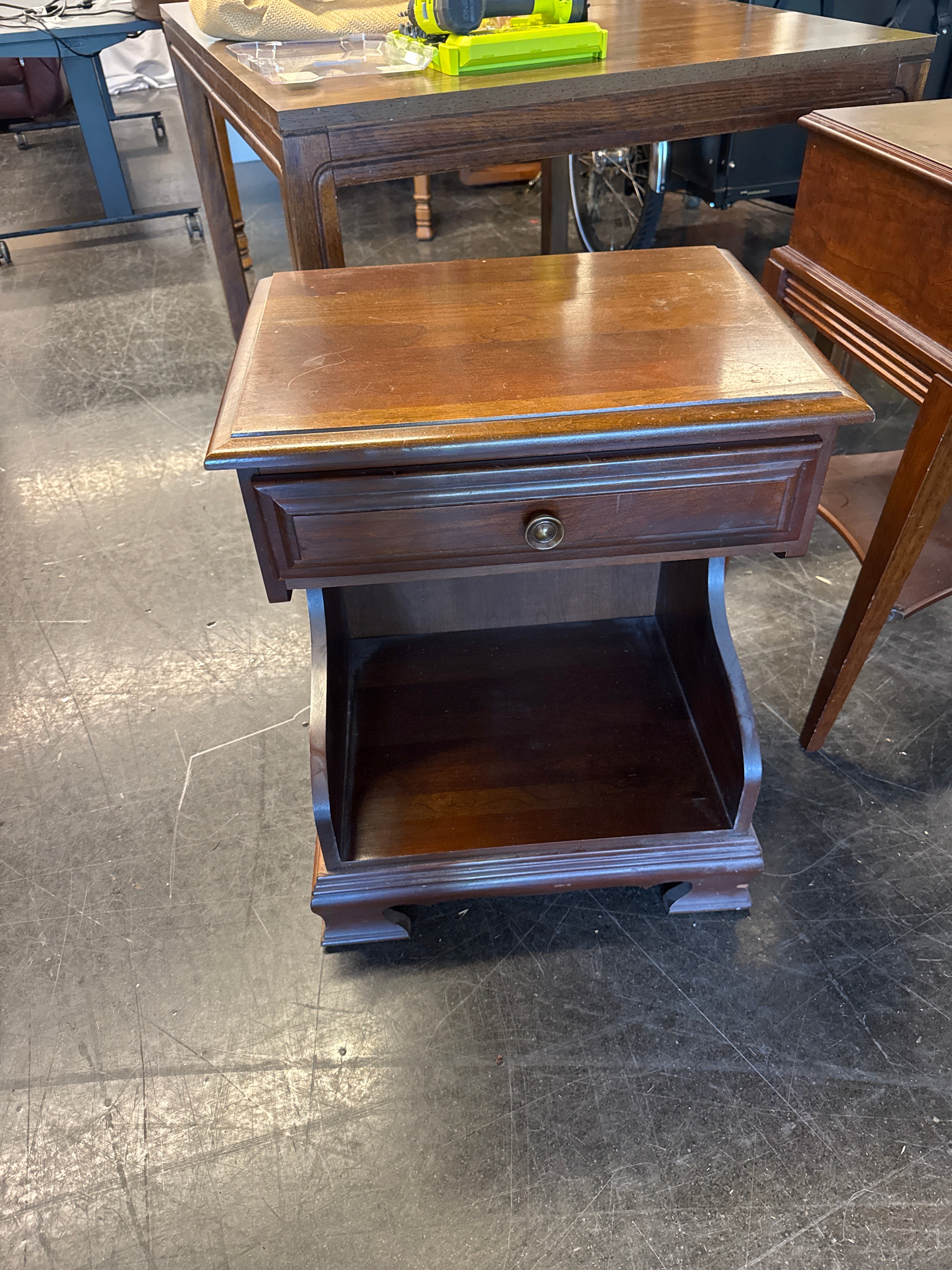 Small Two Tier Side Table, Solid Wood