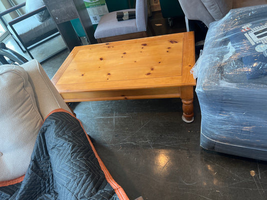 Wood coffee table with drawer