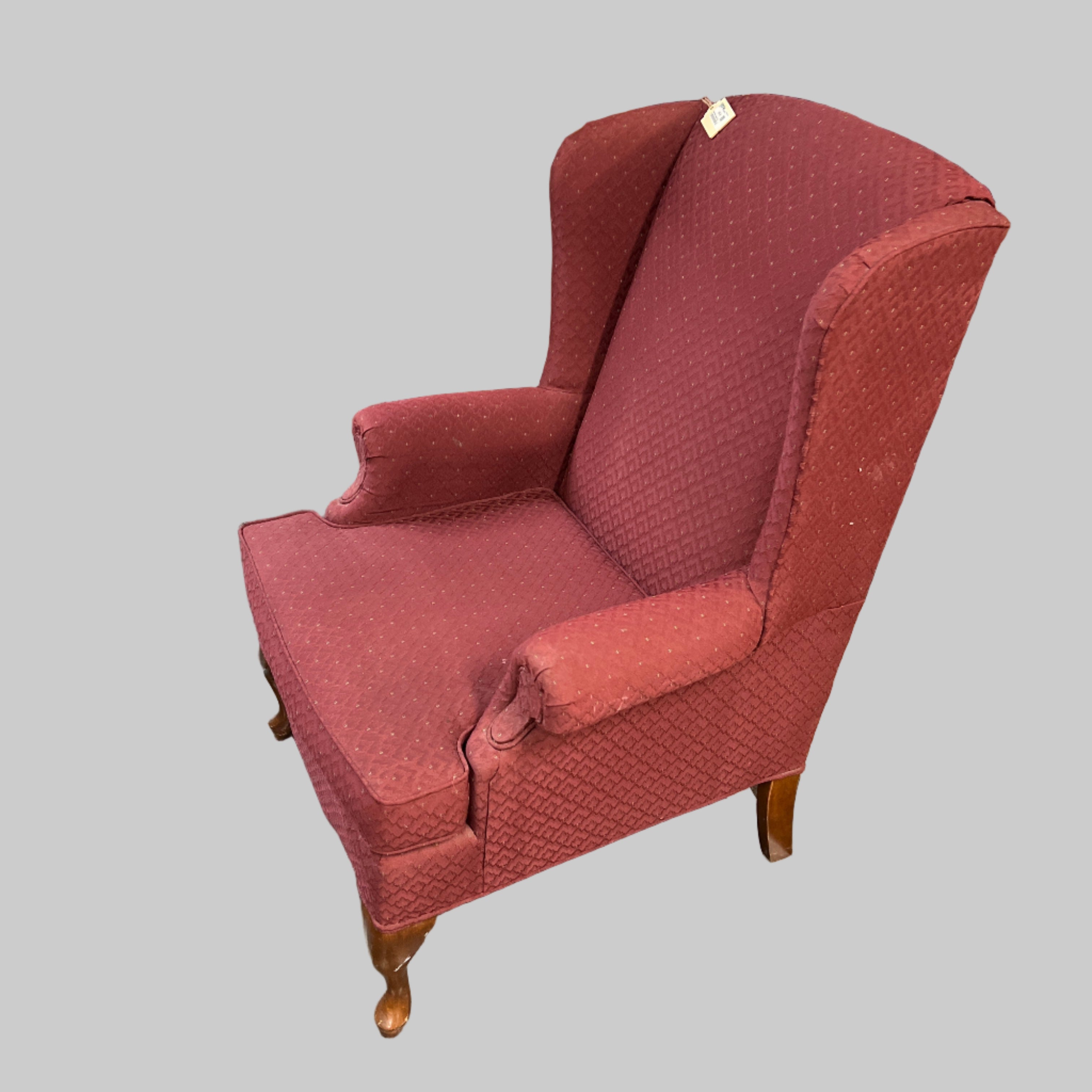 Classic Maroon Wingback Chair