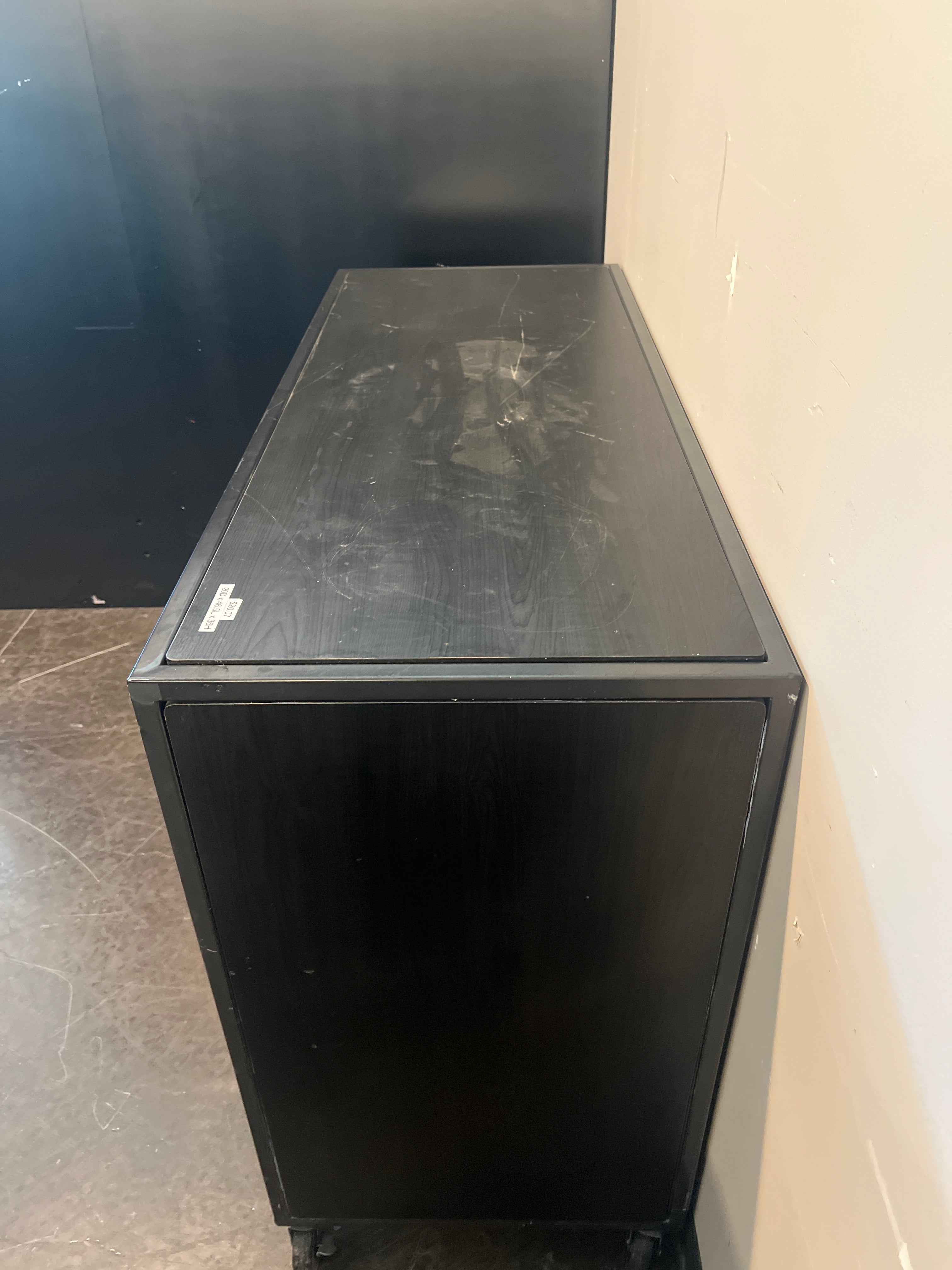 TRENT Wood Media Console with Metal Accents