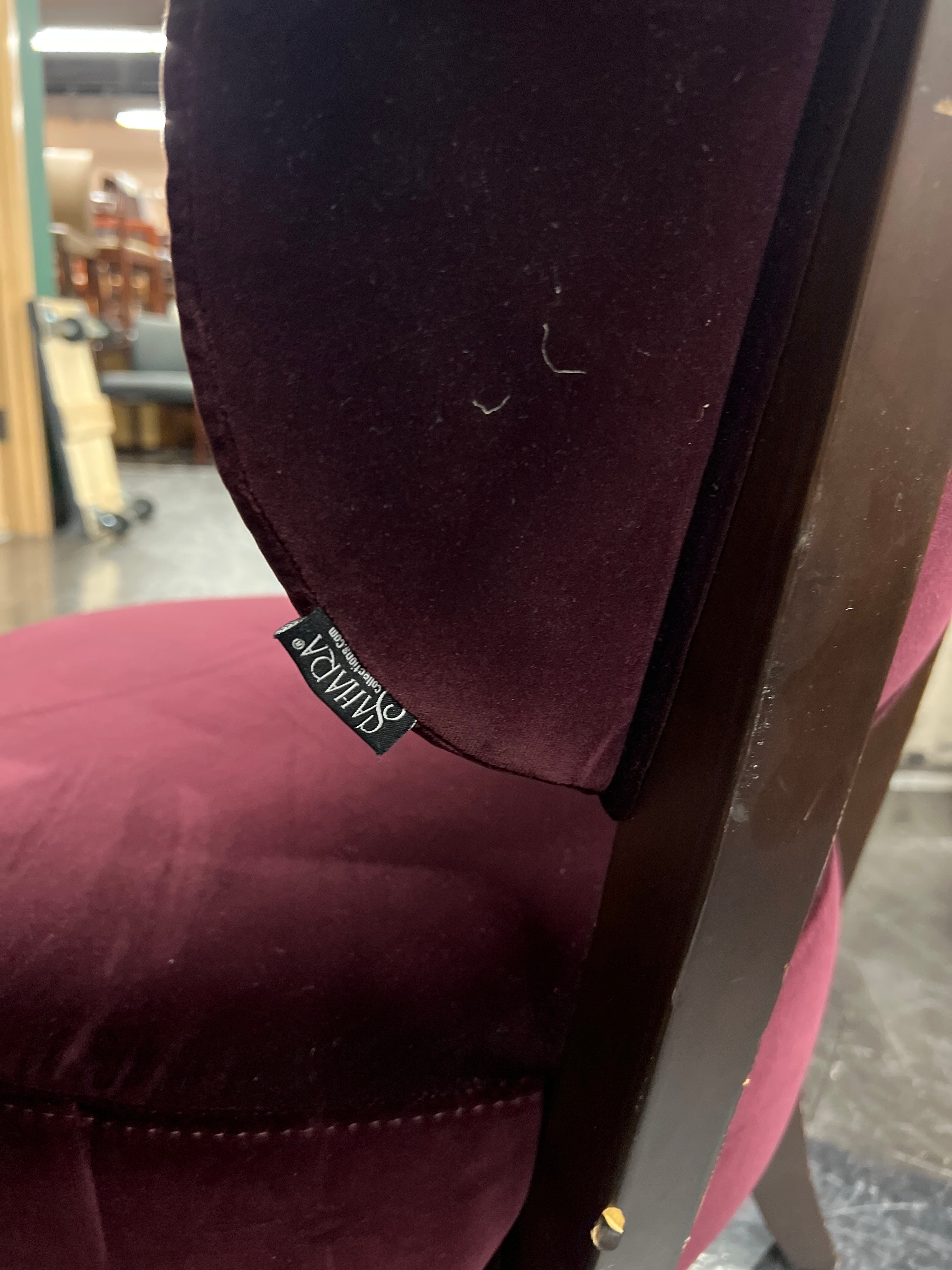 Plush Velvet Accent Chair with Dark Wood Legs