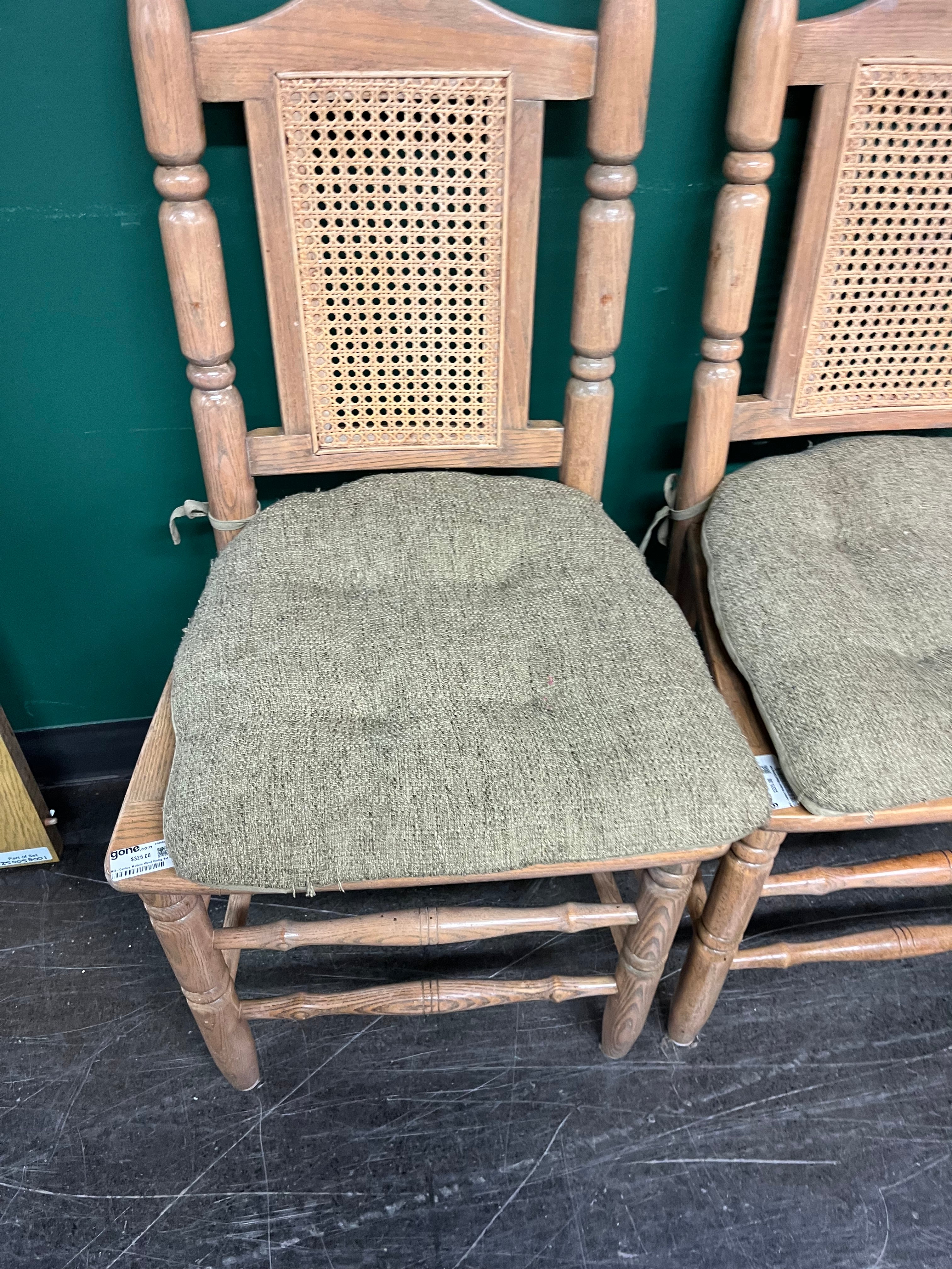 Mid Century Modern Sturdy Wood Dining Set with Six Chairs and Two Leafs