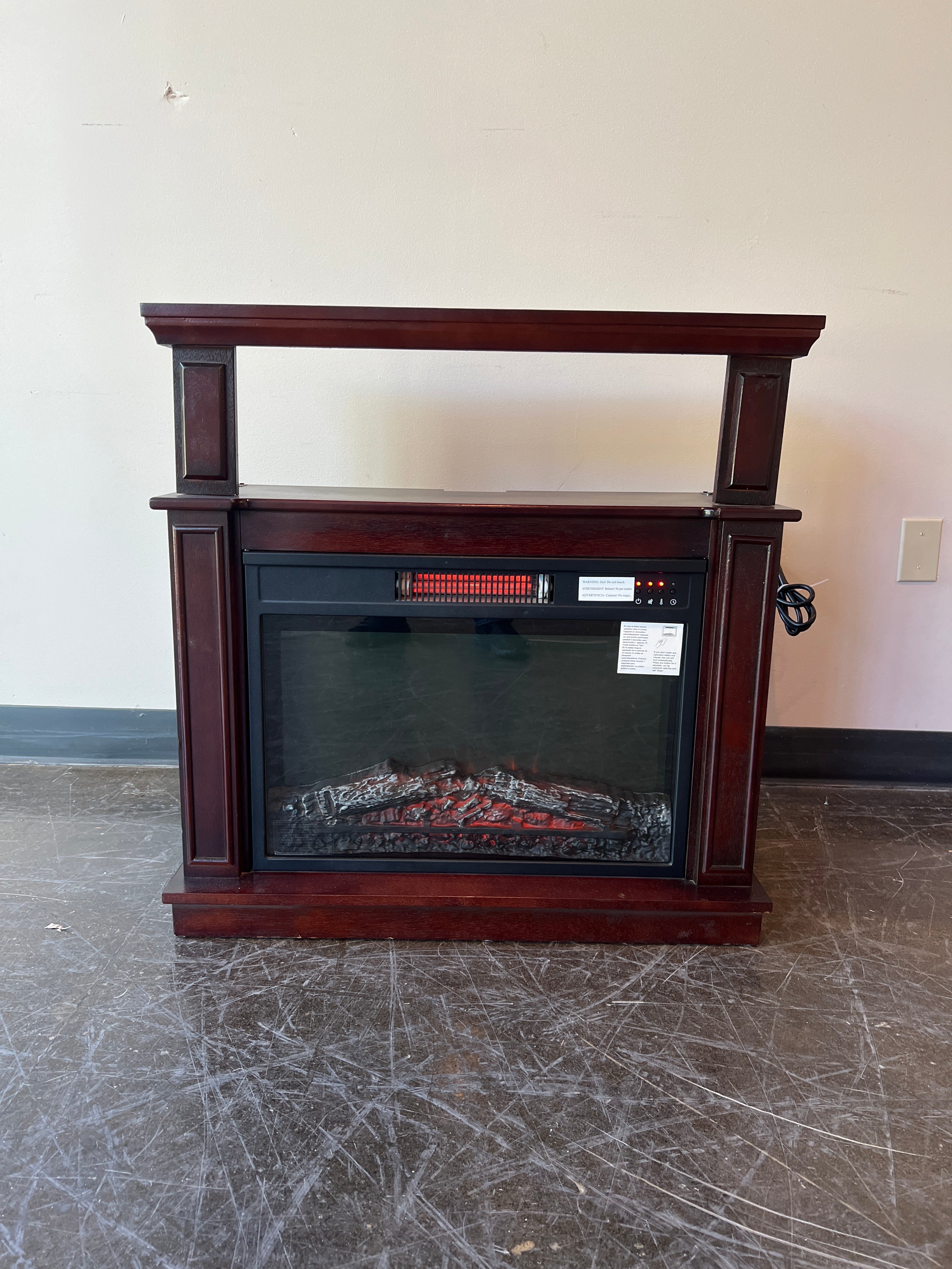 Dark Wood Electric Fireplace Mantel