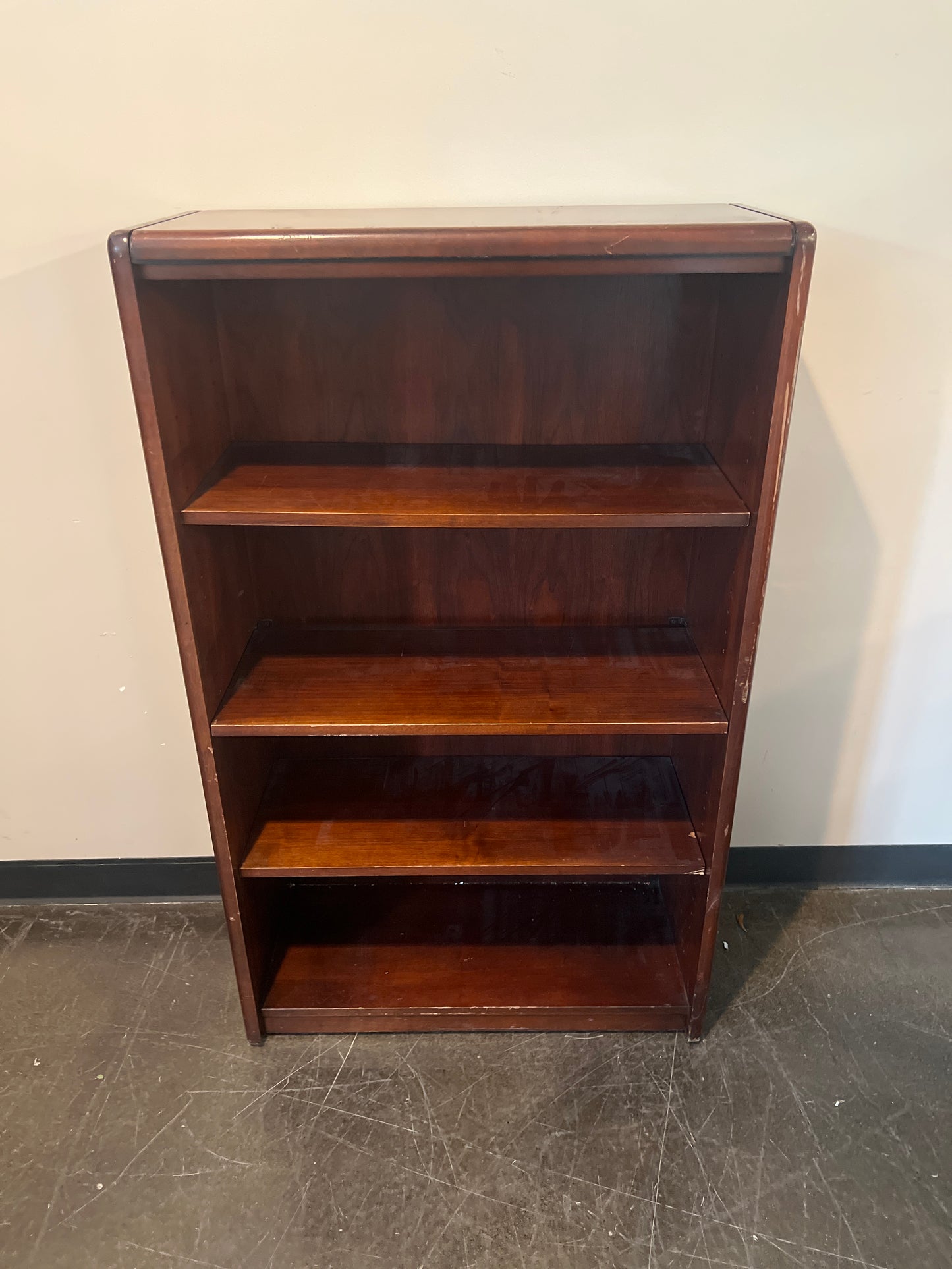 Classic Dark Wood 4-Shelf Bookcase