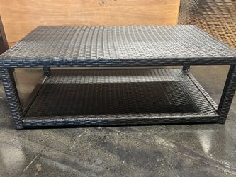 Patio Coffee Table Brown Wicker
