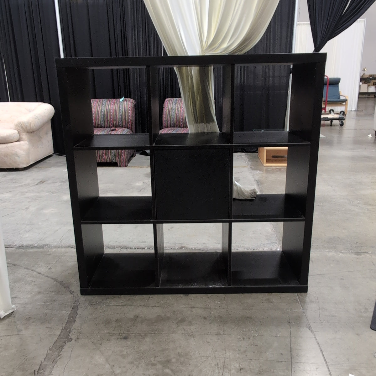 Dark Grey Twelve-Cube Bookcase in Wood-Look Laminate