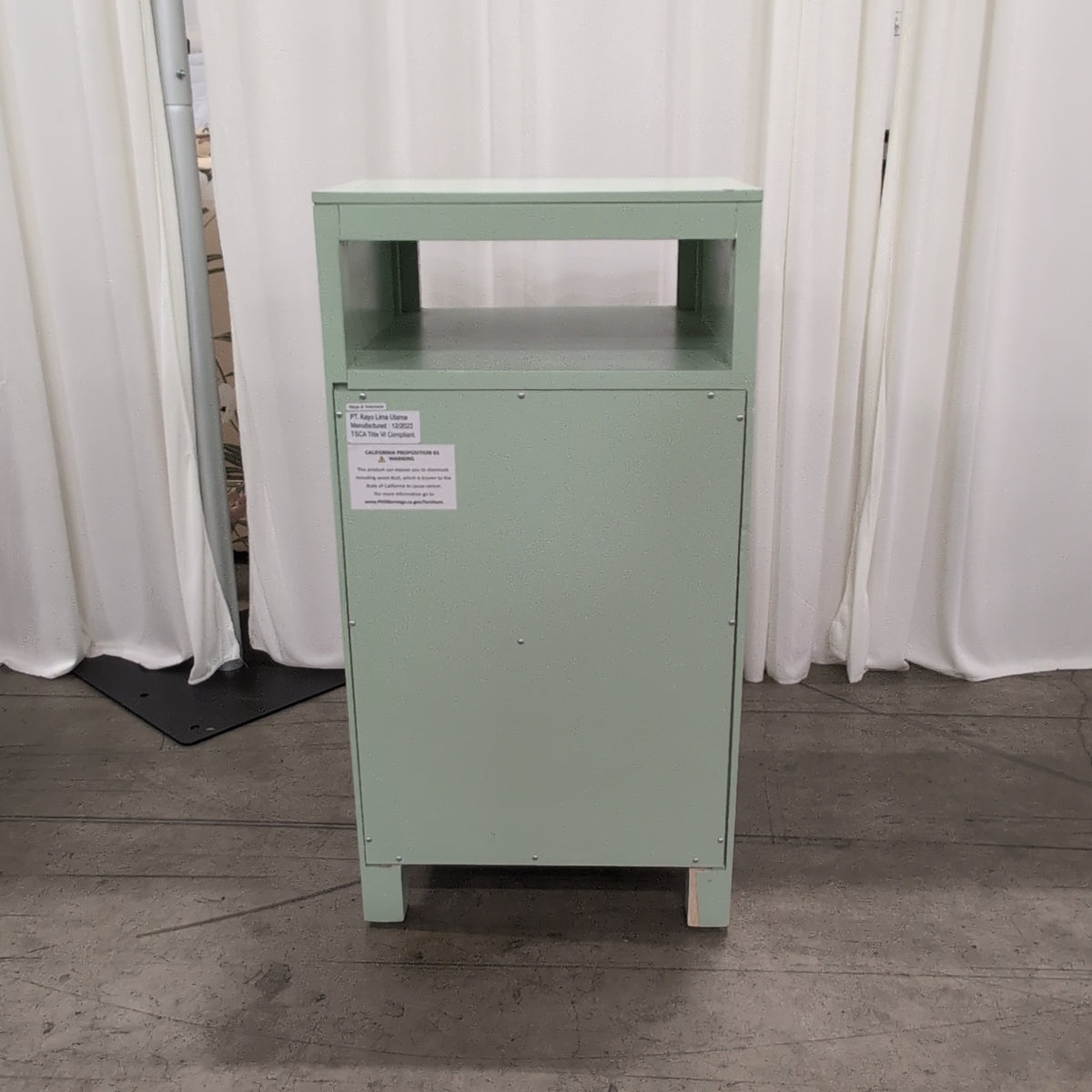 PT. Kayu Lima Utama Aqua Louvered Door Nightstand with Open Shelf
