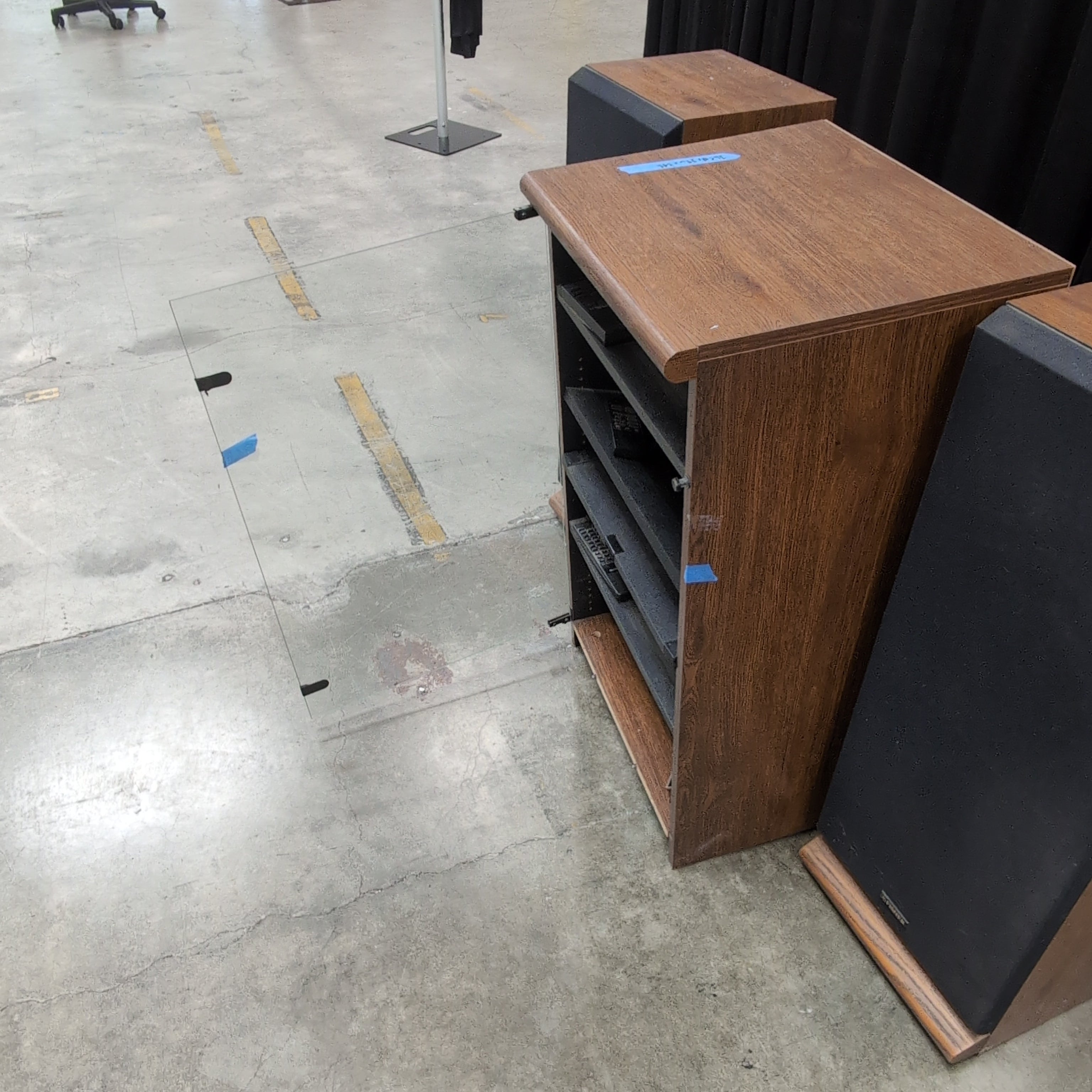 Fisher Wood Audio Component TV Stand with Speakers
