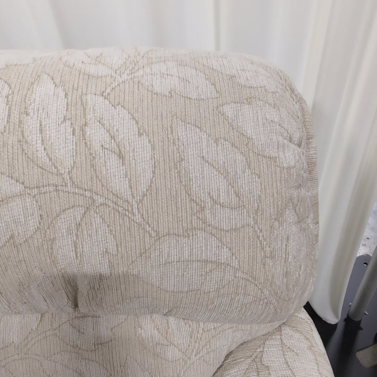 Beige Floral Pattern Reclining Couch