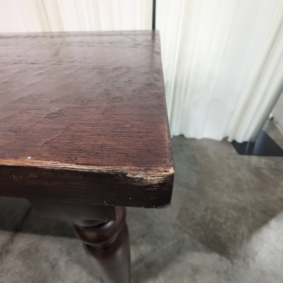 World Market Dark Brown Rustic Wood Dining Table with Turned Legs