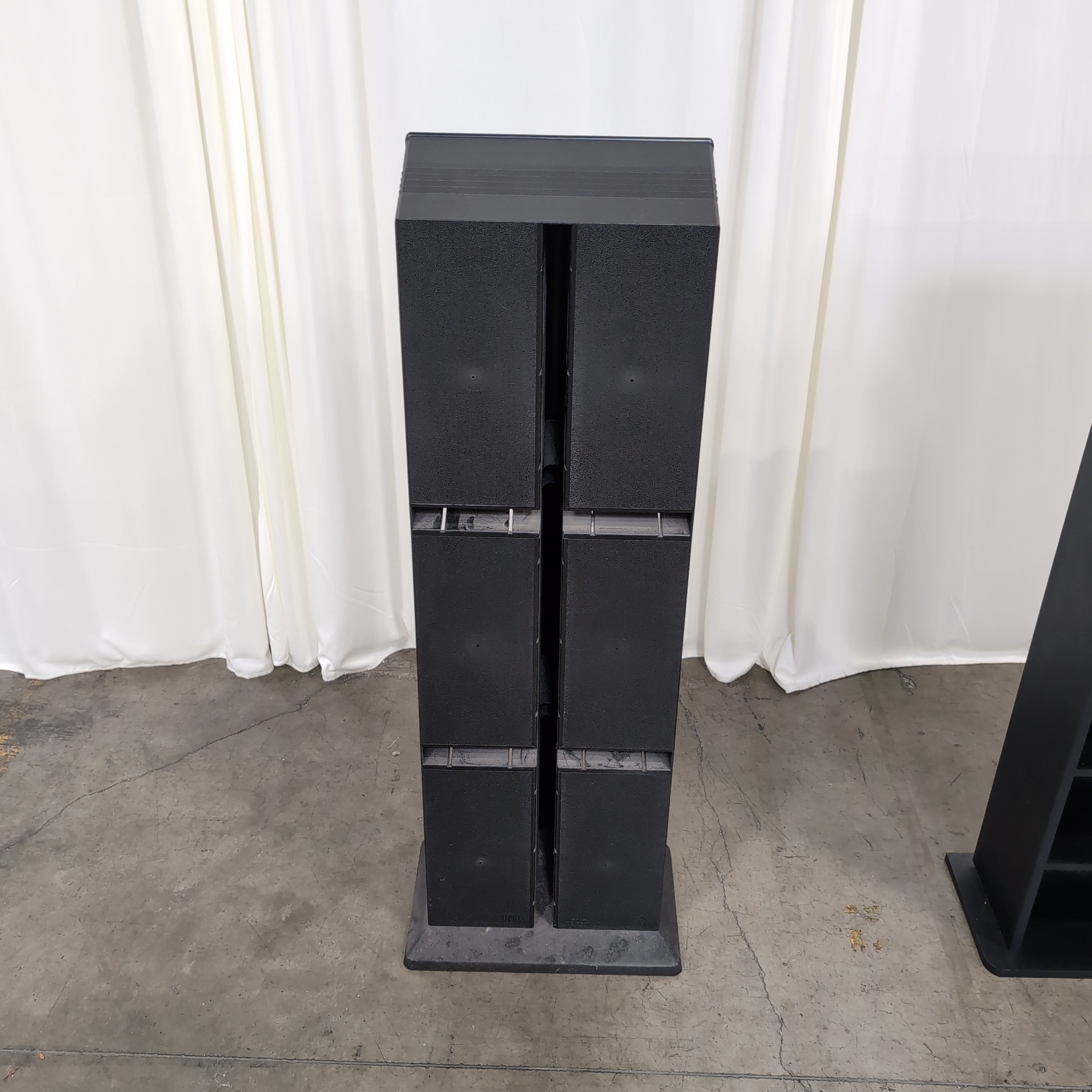 Black Plastic Freestanding Media Tower