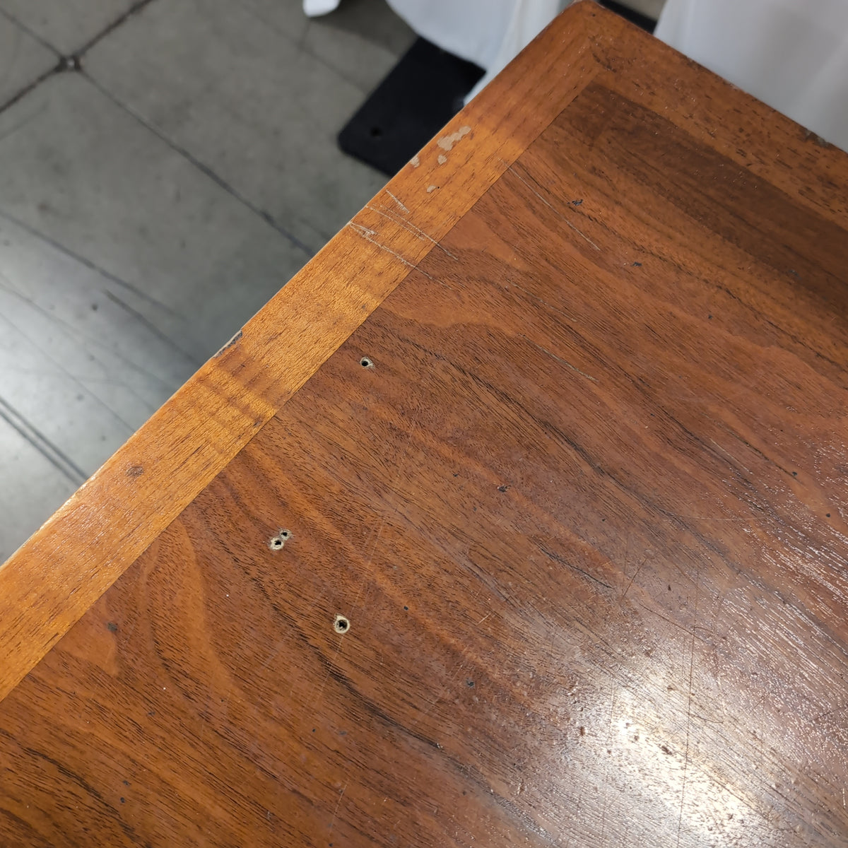 Brown Wood Two-Tier End Table