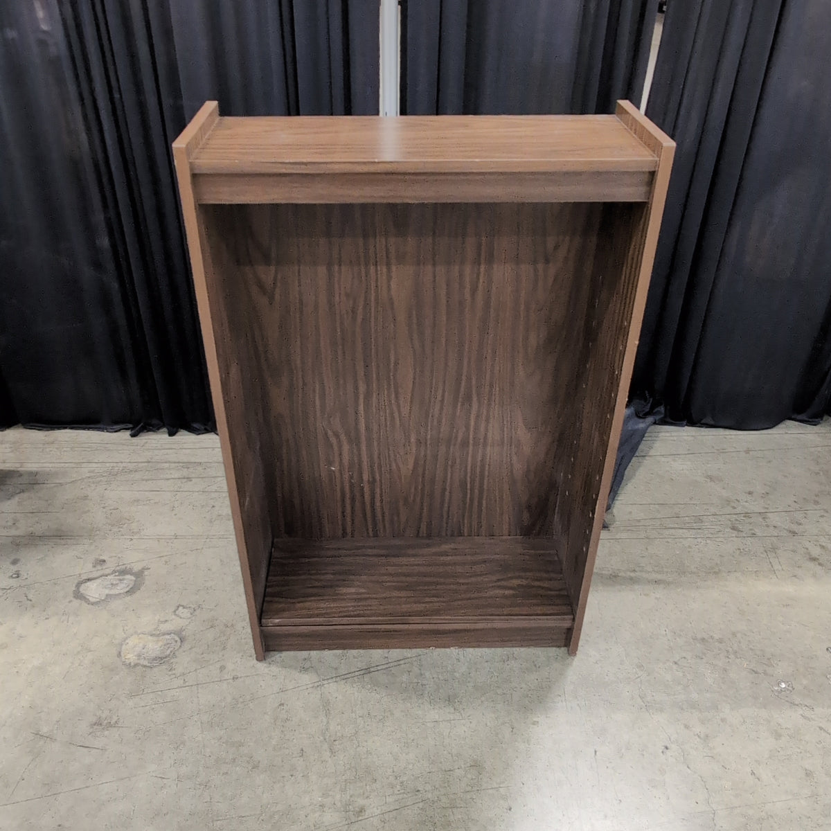 Brown Single Shelf Bookcase in Wood-Look Laminate