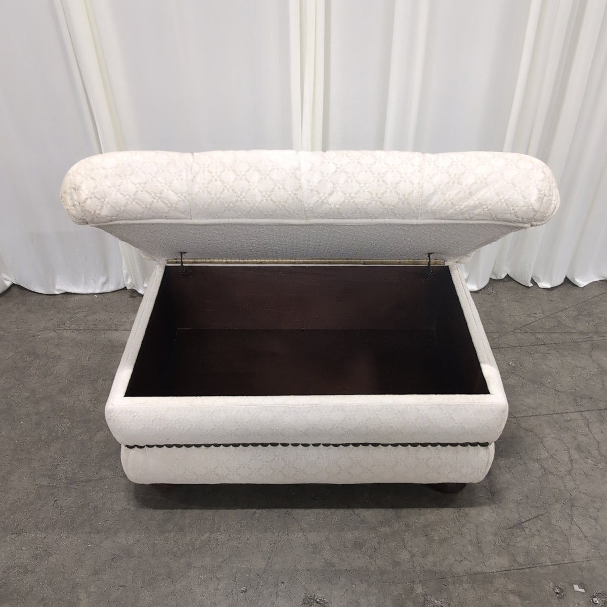 Cream Tufted Floor Cushions with Diamond Quilt Pattern