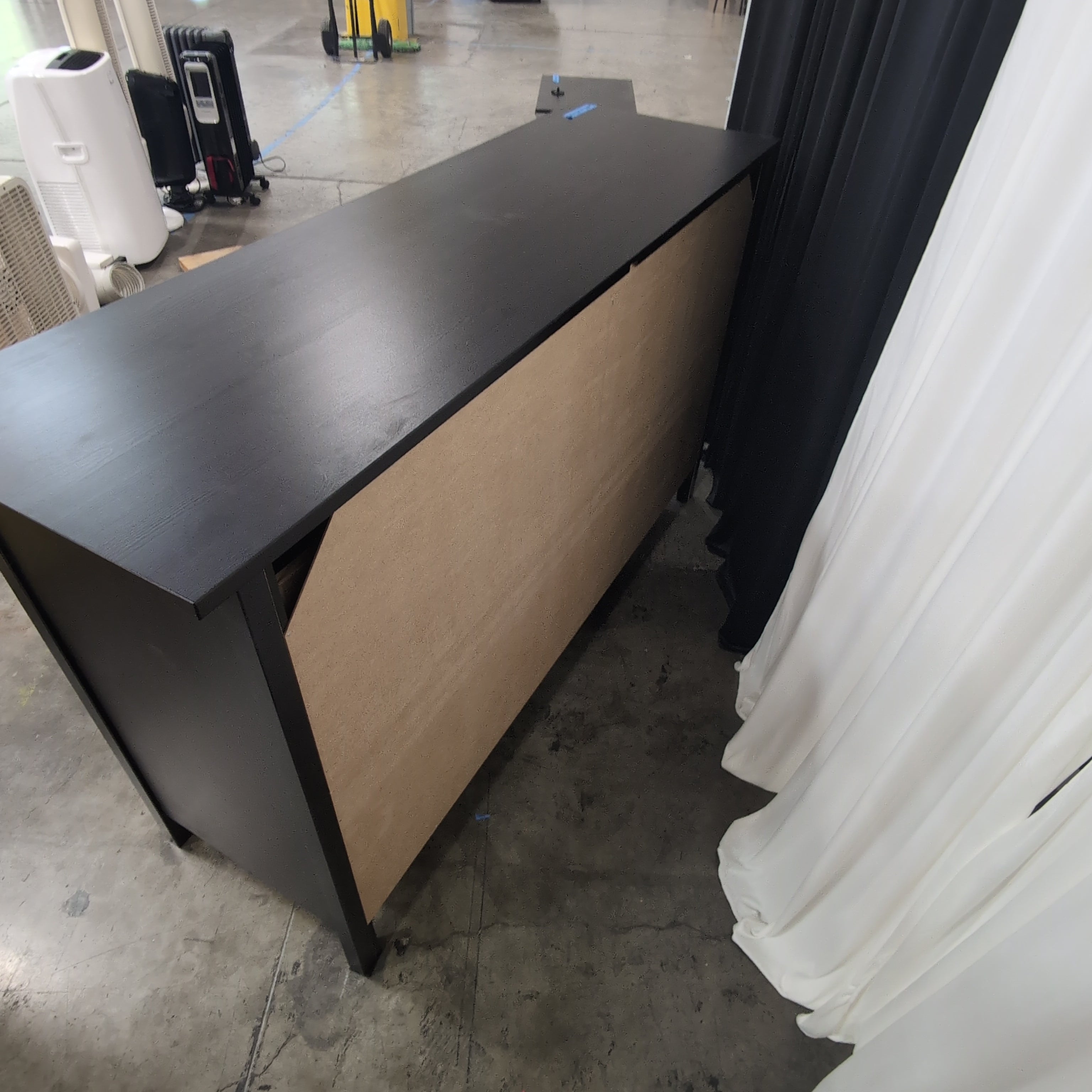 Dark Finish Nine-Drawer Wide Dresser
