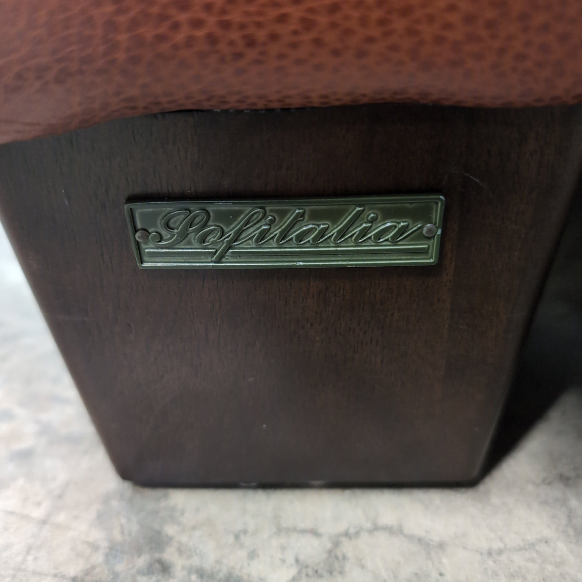 Terracotta Leather Three-Seat Couch