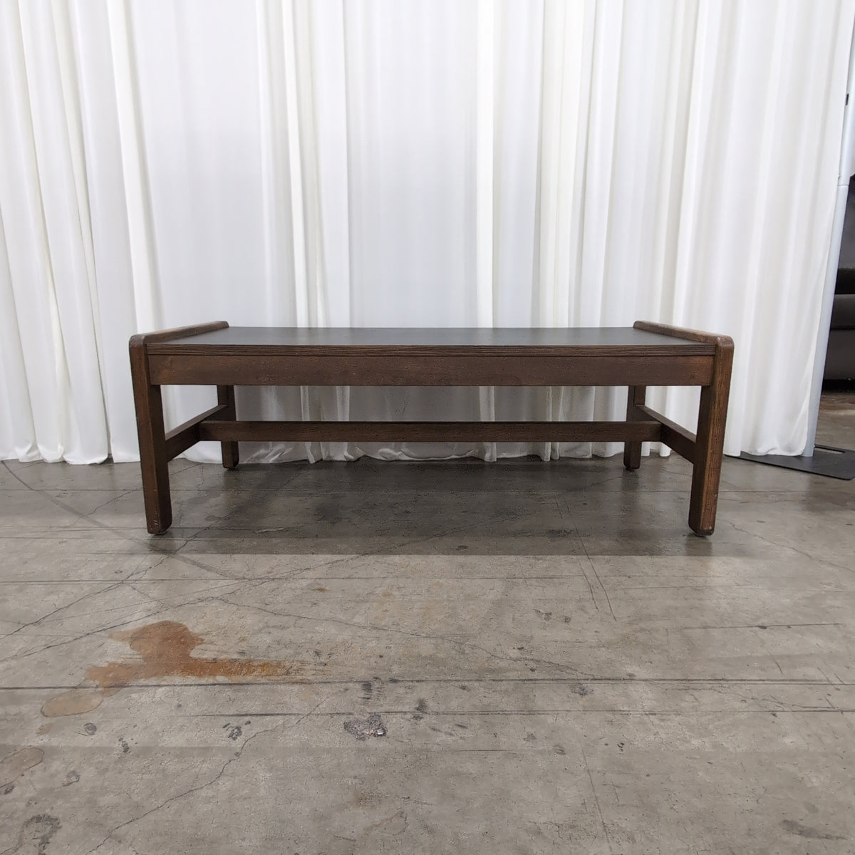 Brown Wood Console Table with Black Side Panel