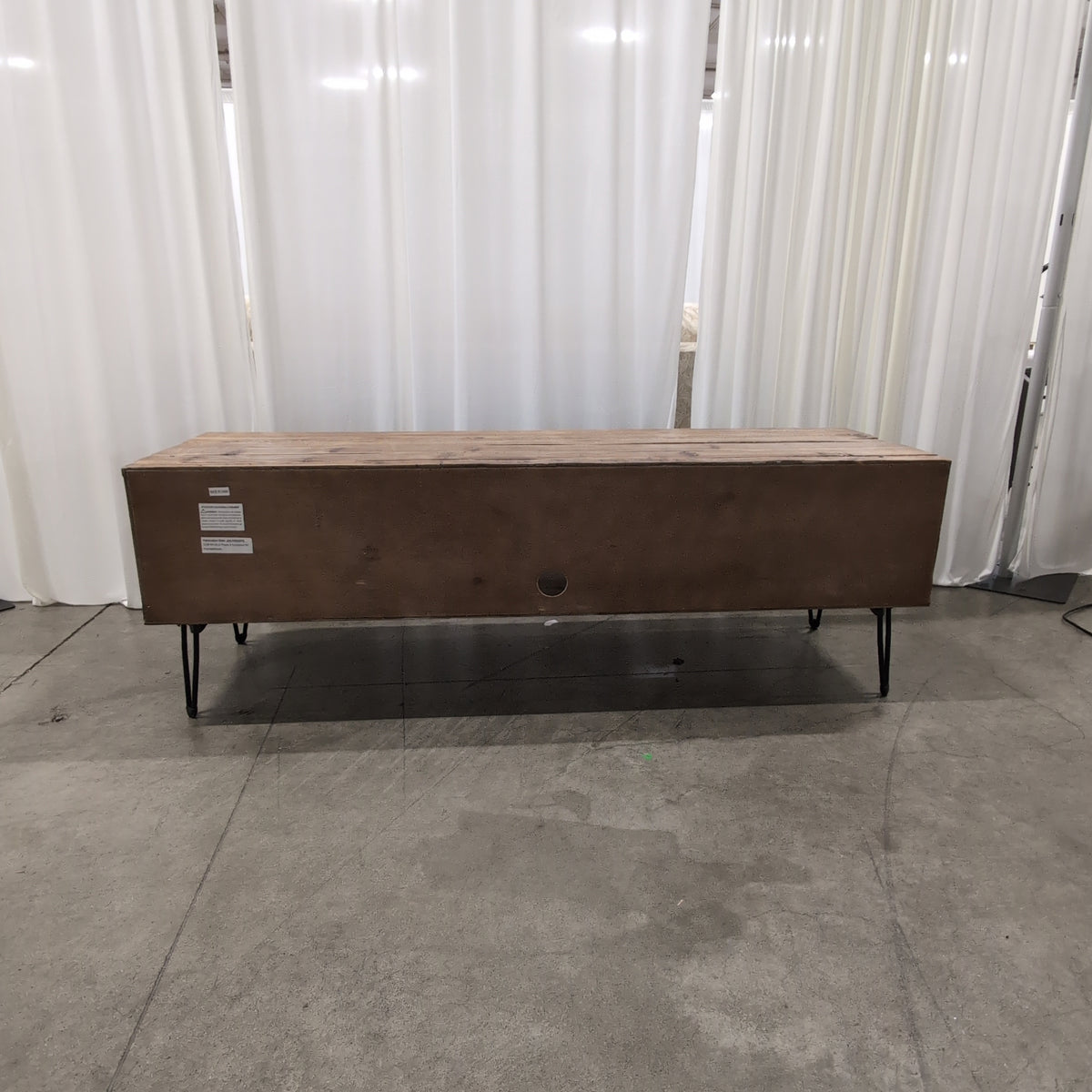 Rustic Wood TV Stand with Hairpin Legs