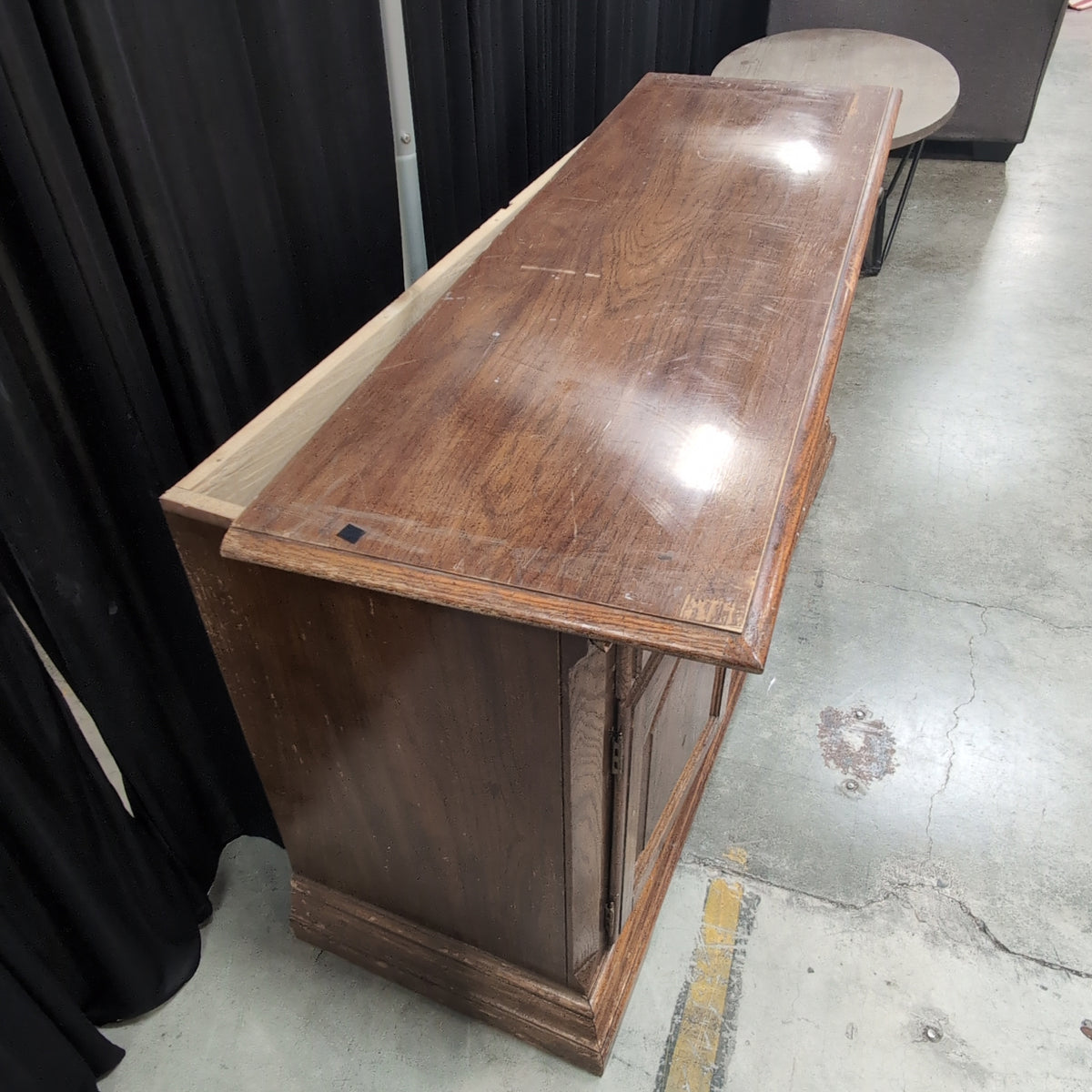 Traditional Dark Wood Buffet with Arched Panels