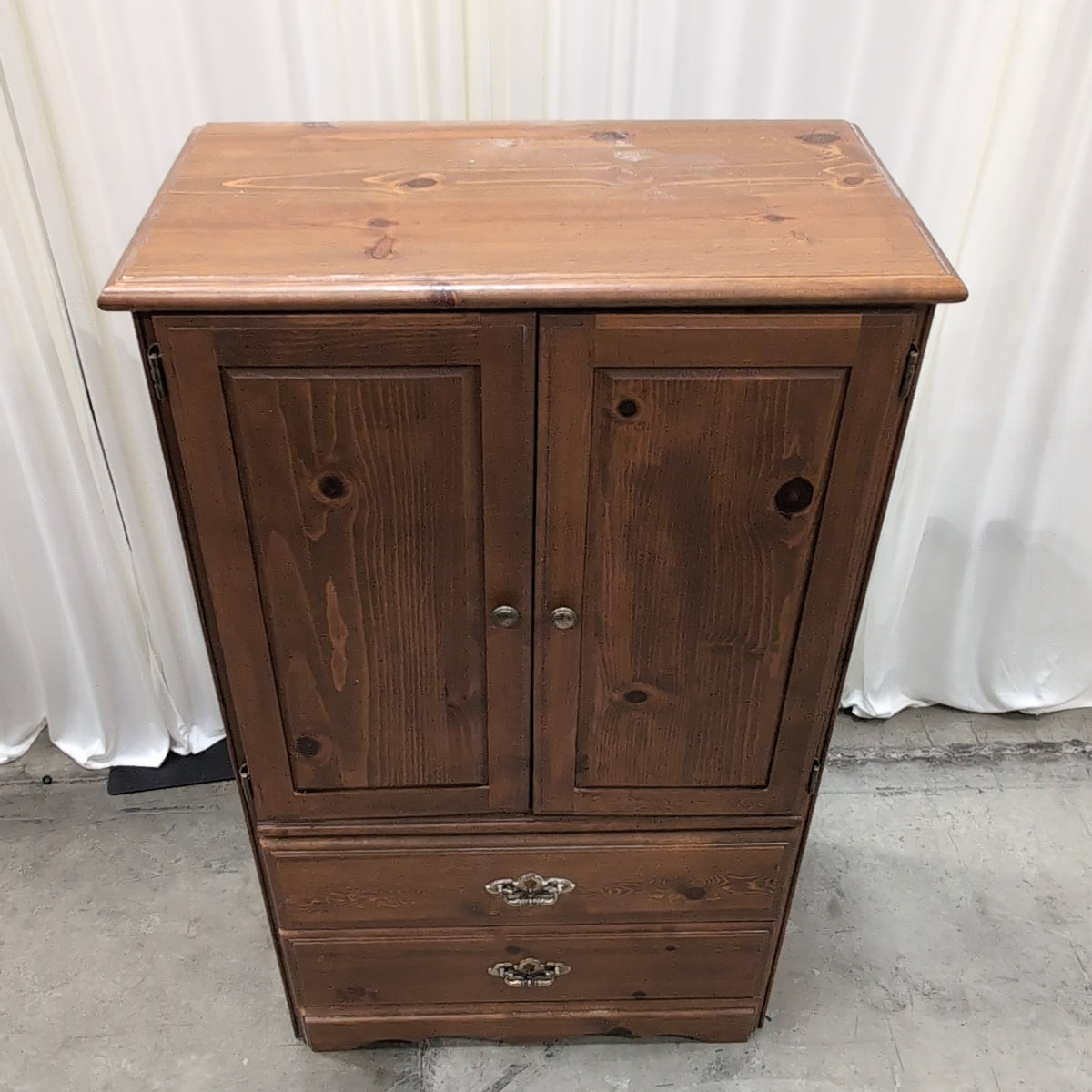 Rustic Pine Wood Small Armoire