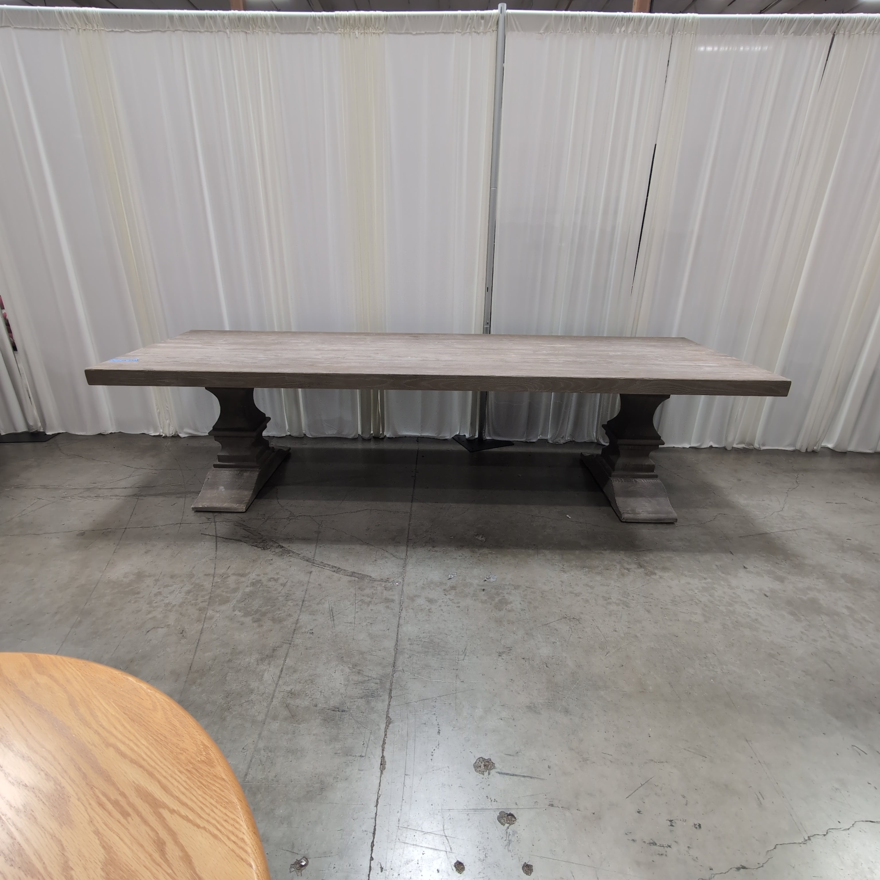 Long Grey Washed Wood Dining Table